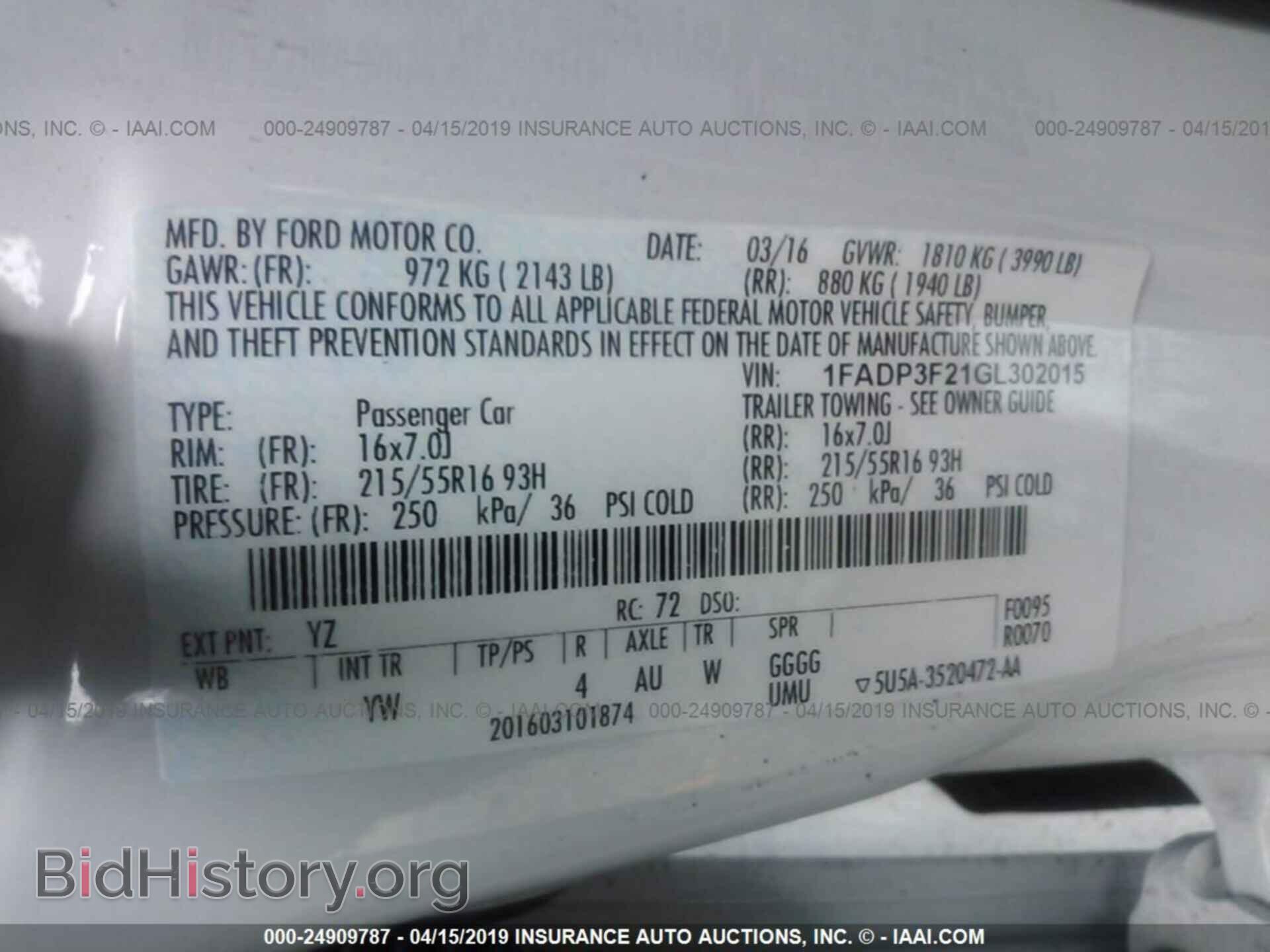 2016 FORD FOCUS - VIN: 1FADP3F21GL302015 - Фото 9