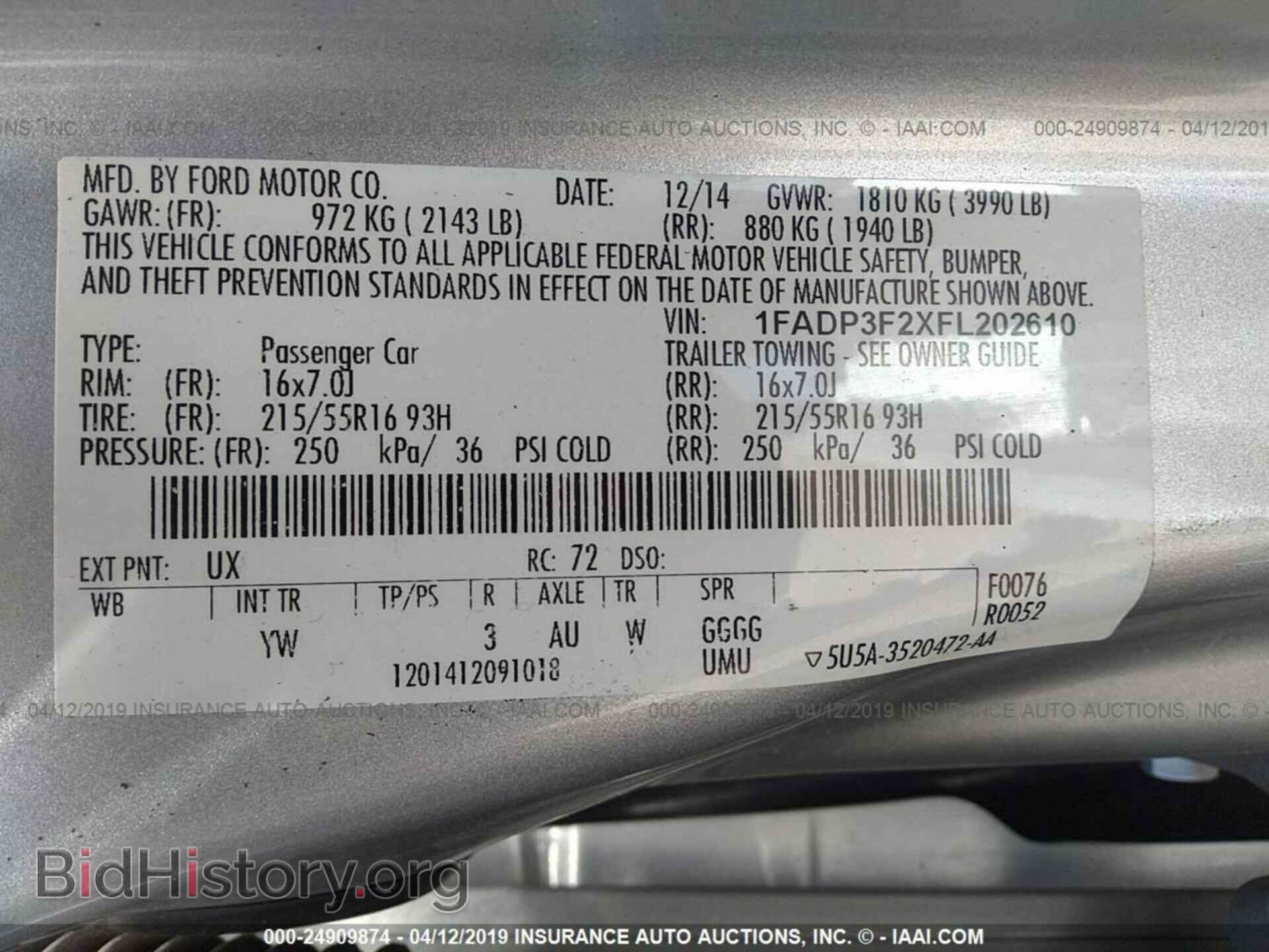 2015 FORD FOCUS - VIN: 1FADP3F2XFL202610 - Photo 9