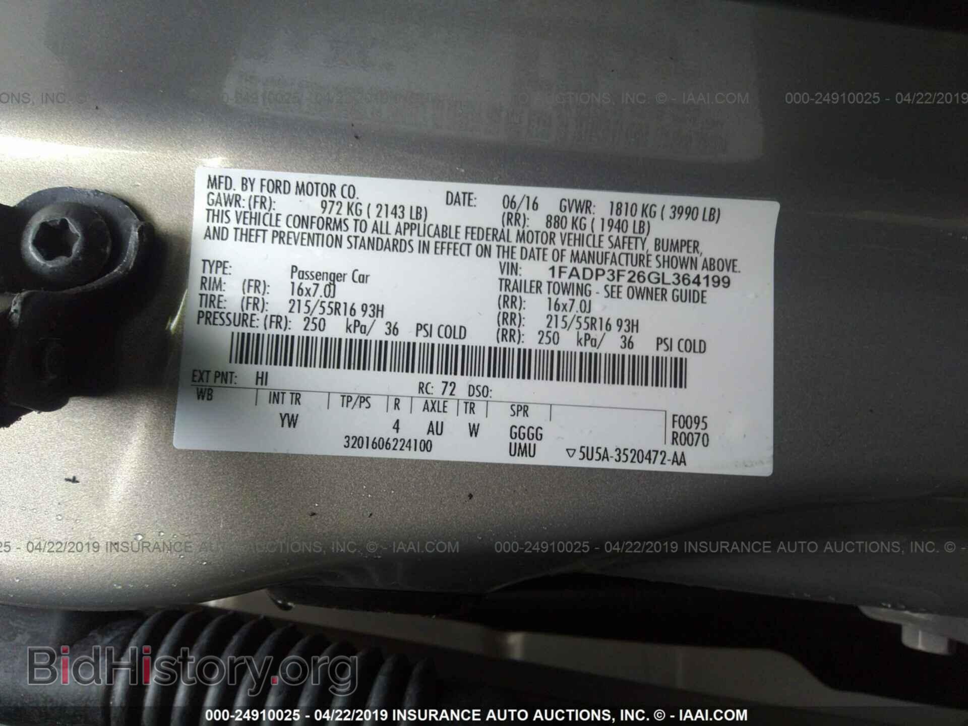 2016 FORD FOCUS - VIN: 1FADP3F26GL364199 - Photo 9