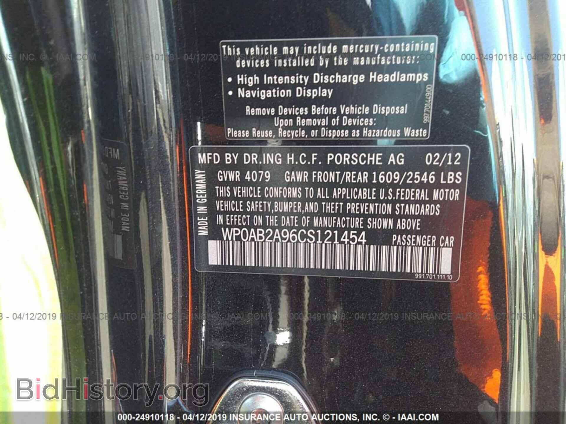 2012 PORSCHE 911 - VIN: WP0AB2A96CS121454 - Photo 9