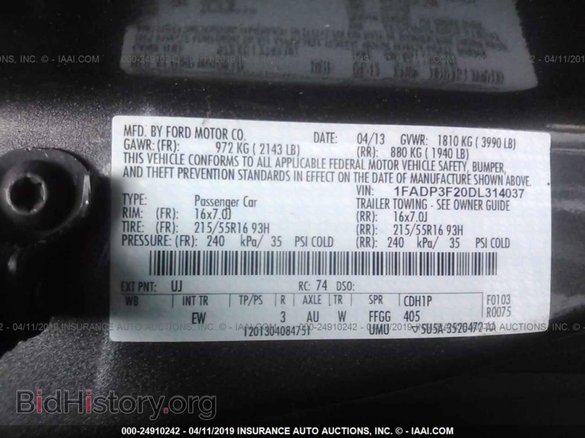 2013 FORD FOCUS - VIN: 1FADP3F20DL314037 - Photo 9