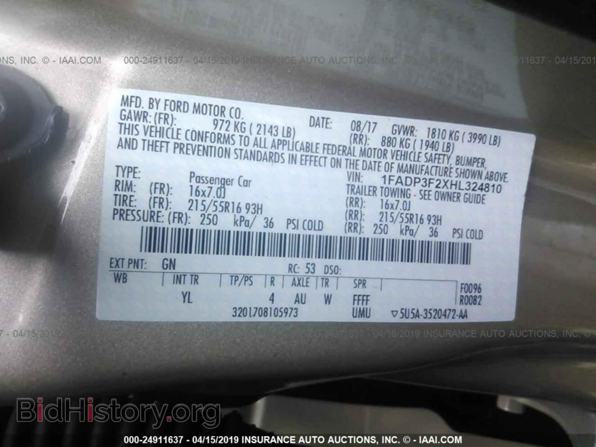 2017 FORD FOCUS - VIN: 1FADP3F2XHL324810 - Фото 9