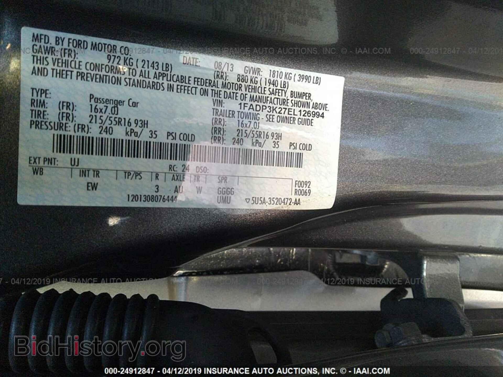 2014 FORD FOCUS - VIN: 1FADP3K27EL126994 - Фото 9