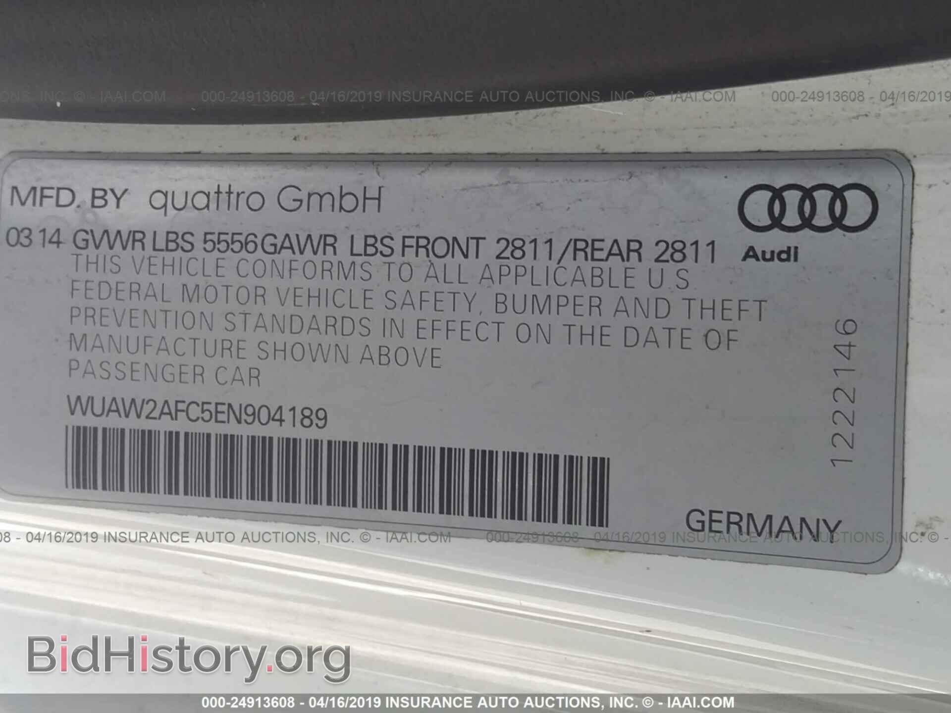 2014 AUDI RS7 - VIN: WUAW2AFC5EN904189 - Фото 9