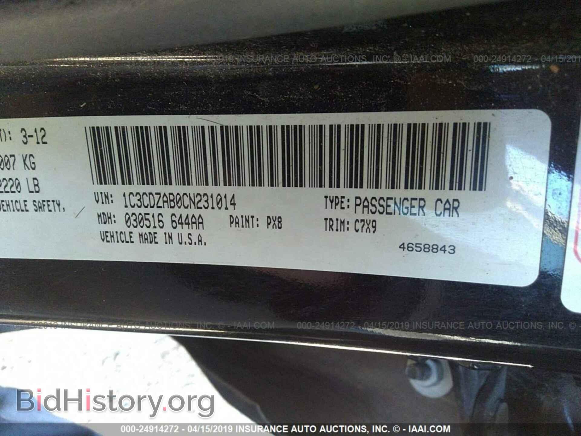 2012 DODGE AVENGER - VIN: 1C3CDZAB0CN231014 - Фото 9