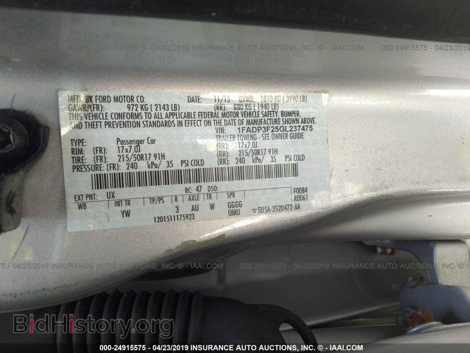 2016 FORD FOCUS - VIN: 1FADP3F25GL237475 - Photo 9