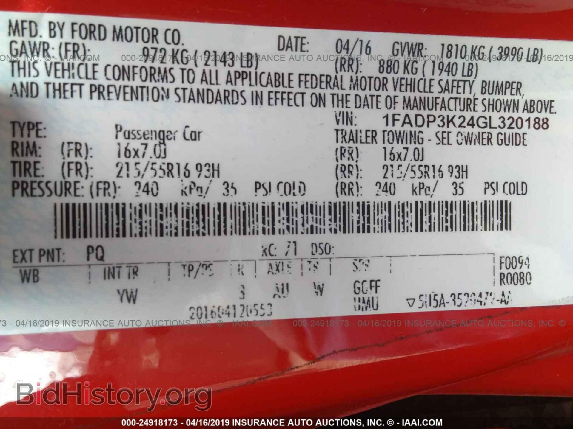 2016 FORD FOCUS - VIN: 1FADP3K24GL320188 - Photo 9