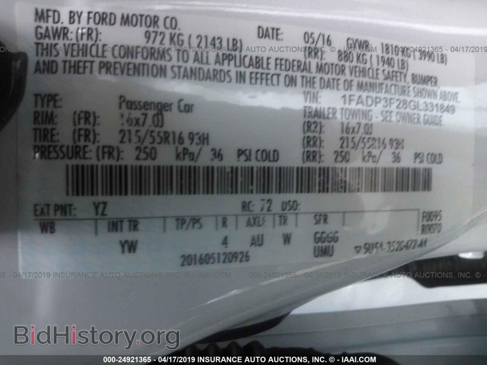 2016 FORD FOCUS - VIN: 1FADP3F28GL331849 - Photo 9