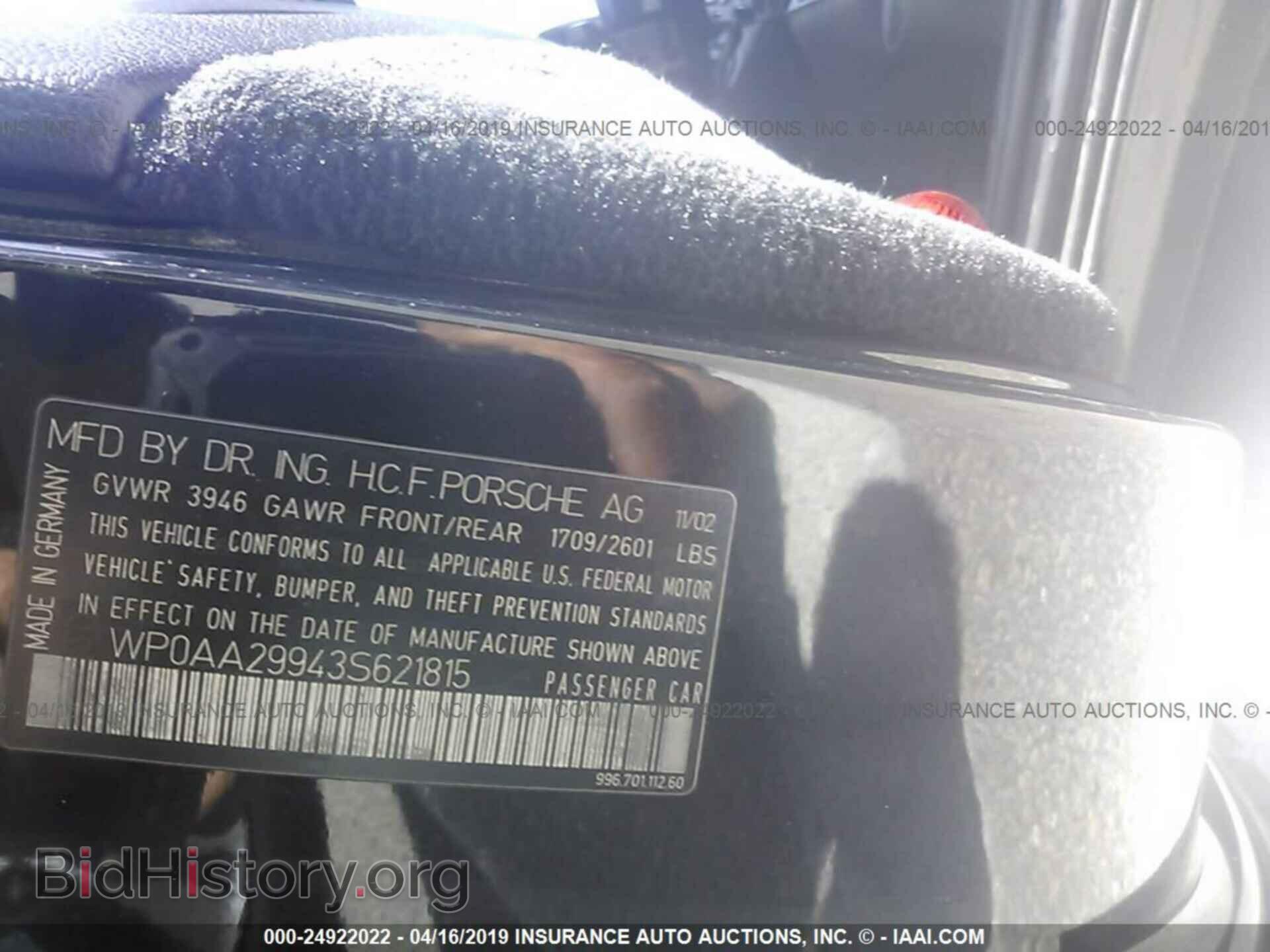 2003 PORSCHE 911 - VIN: WP0AA29943S621815 - Фото 9