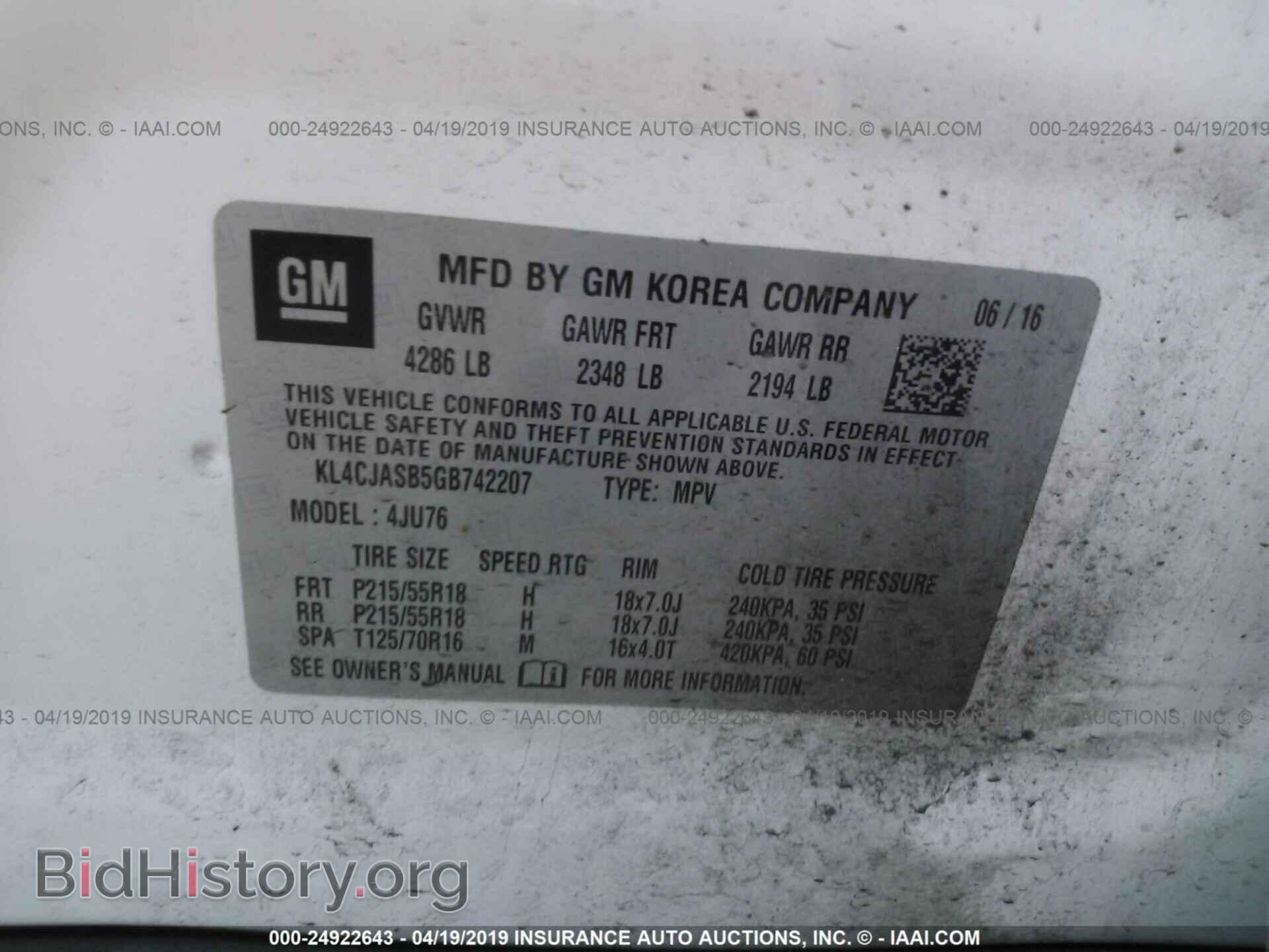 2016 BUICK ENCORE - VIN: KL4CJASB5GB742207 - Photo 9