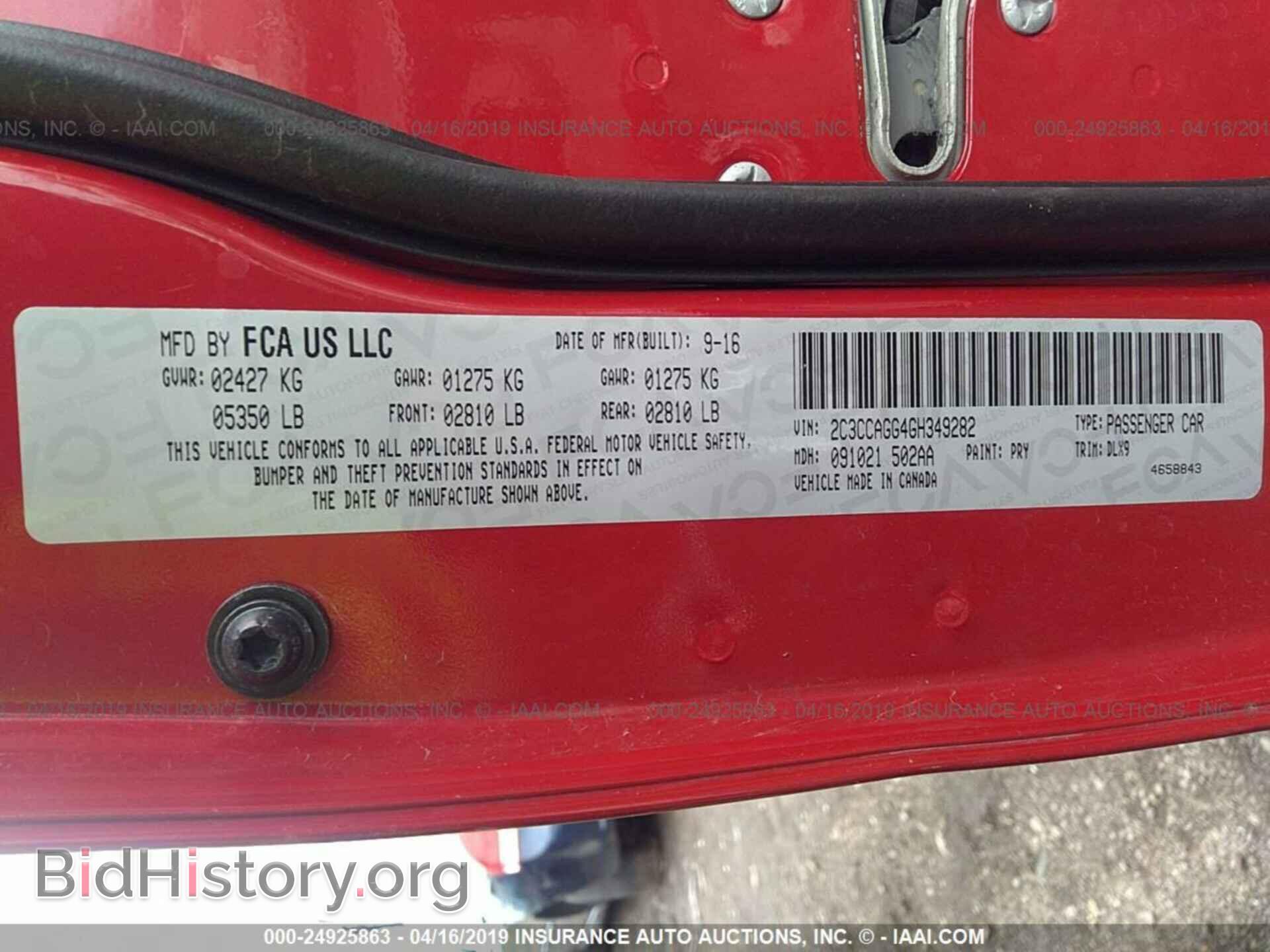 2016 CHRYSLER 300 - VIN: 2C3CCAGG4GH349282 - Photo 9