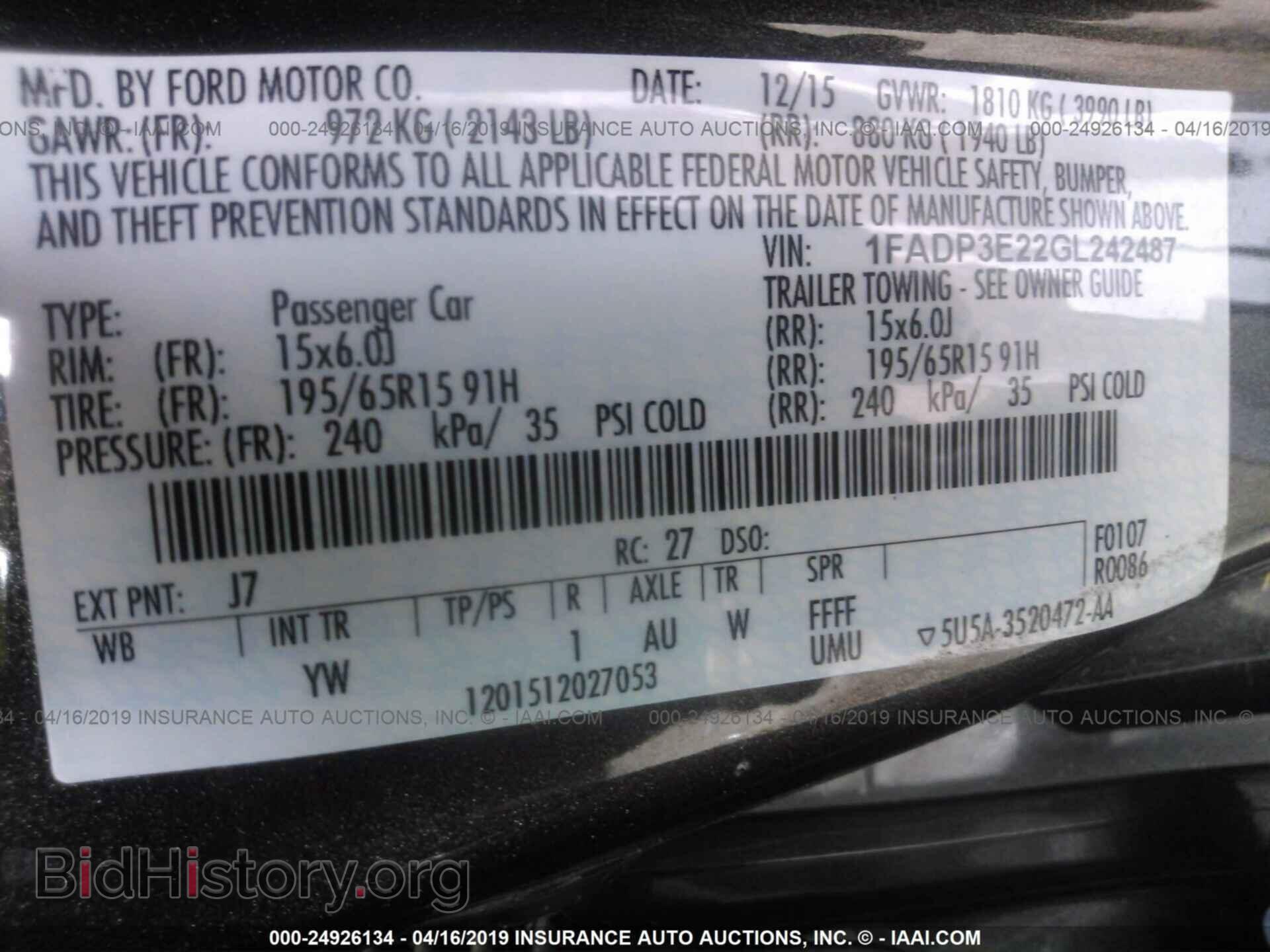 2016 FORD FOCUS - VIN: 1FADP3E22GL242487 - Photo 9
