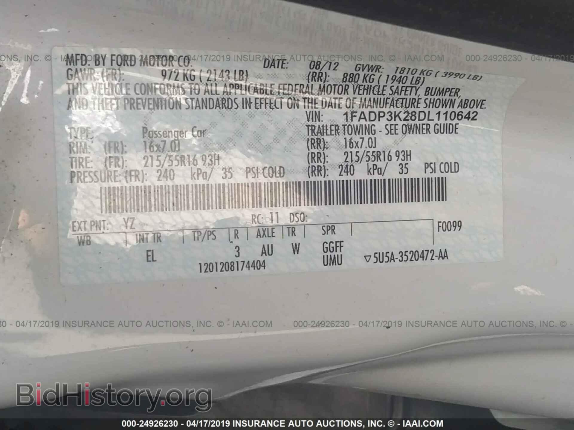 2013 FORD FOCUS - VIN: 1FADP3K28DL110642 - Photo 9
