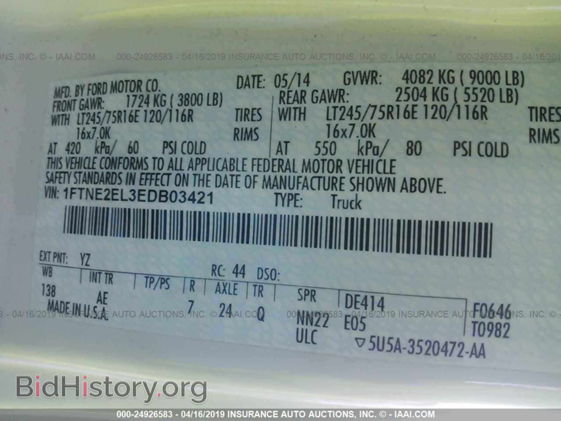 2014 FORD ECONOLINE - VIN: 1FTNE2EL3EDB03421 - Photo 9