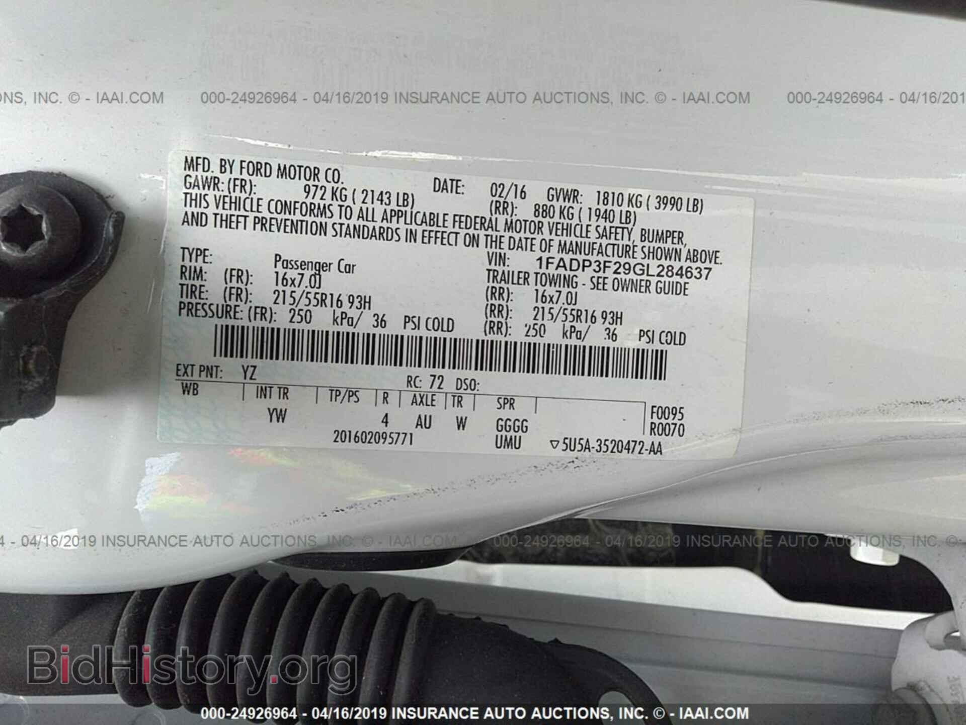 2016 FORD FOCUS - VIN: 1FADP3F29GL284637 - Photo 9