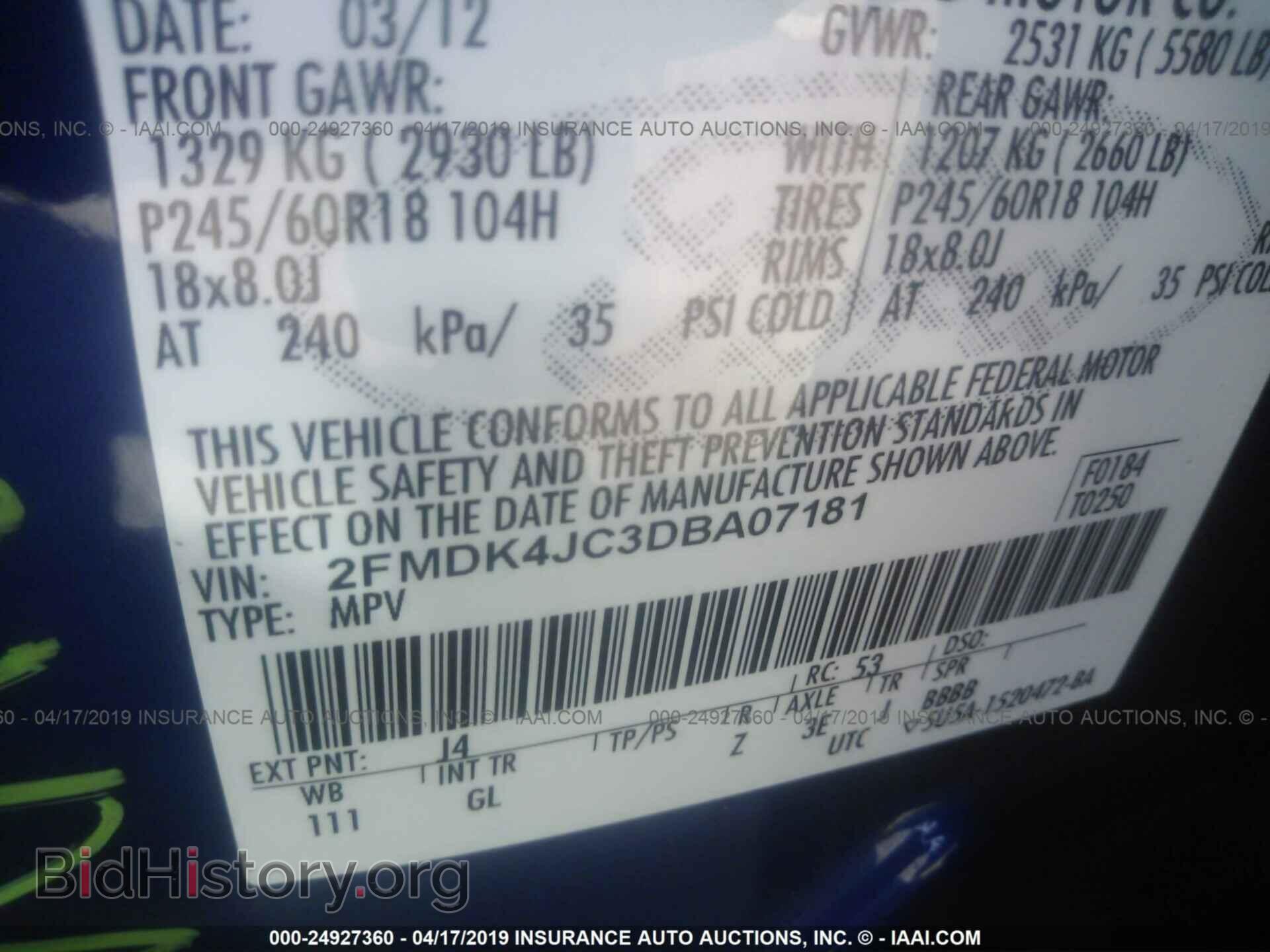 2013 FORD EDGE - VIN: 2FMDK4JC3DBA07181 - Photo 9