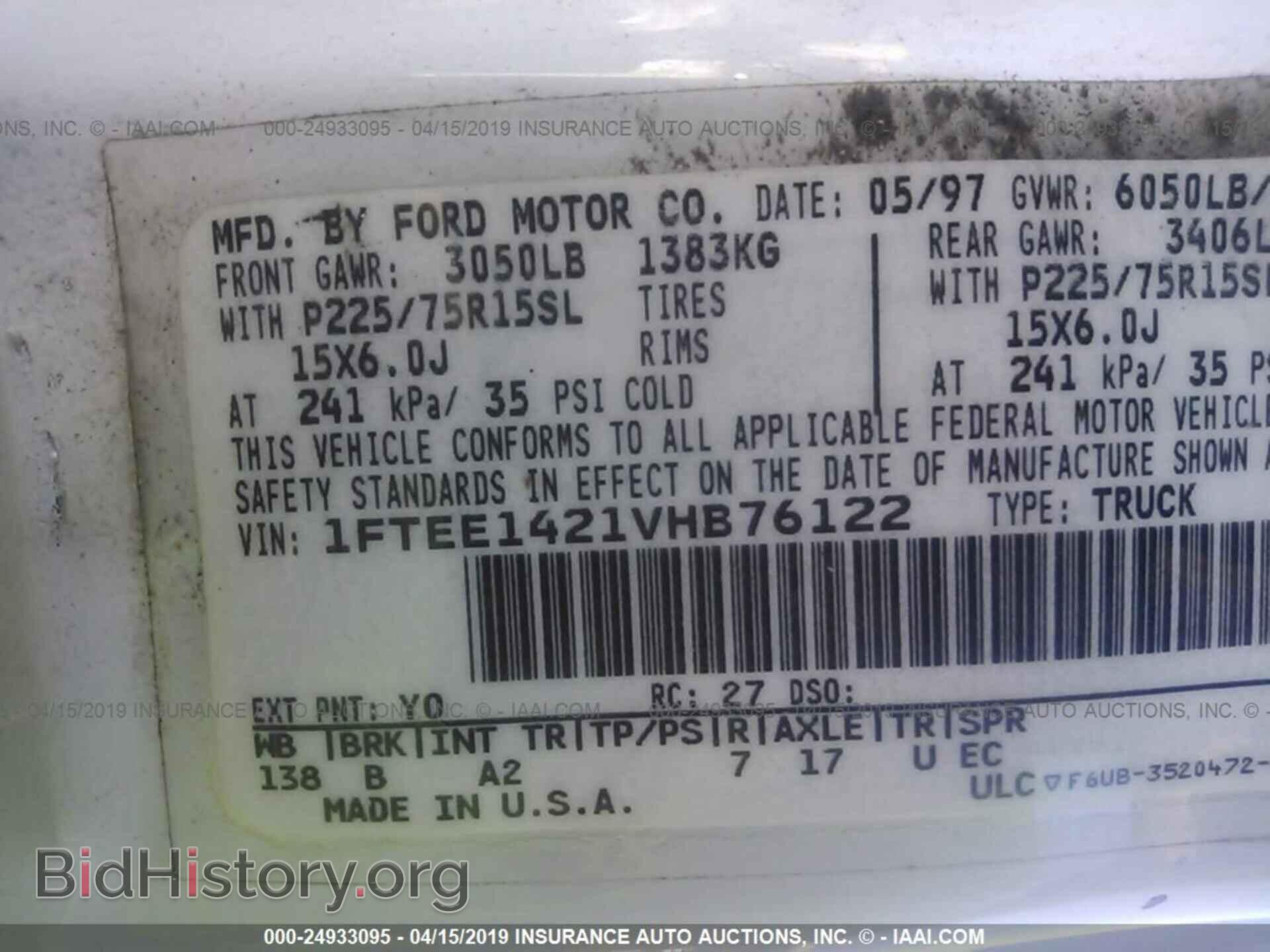 1997 FORD ECONOLINE - VIN: 1FTEE1421VHB76122 - Photo 9