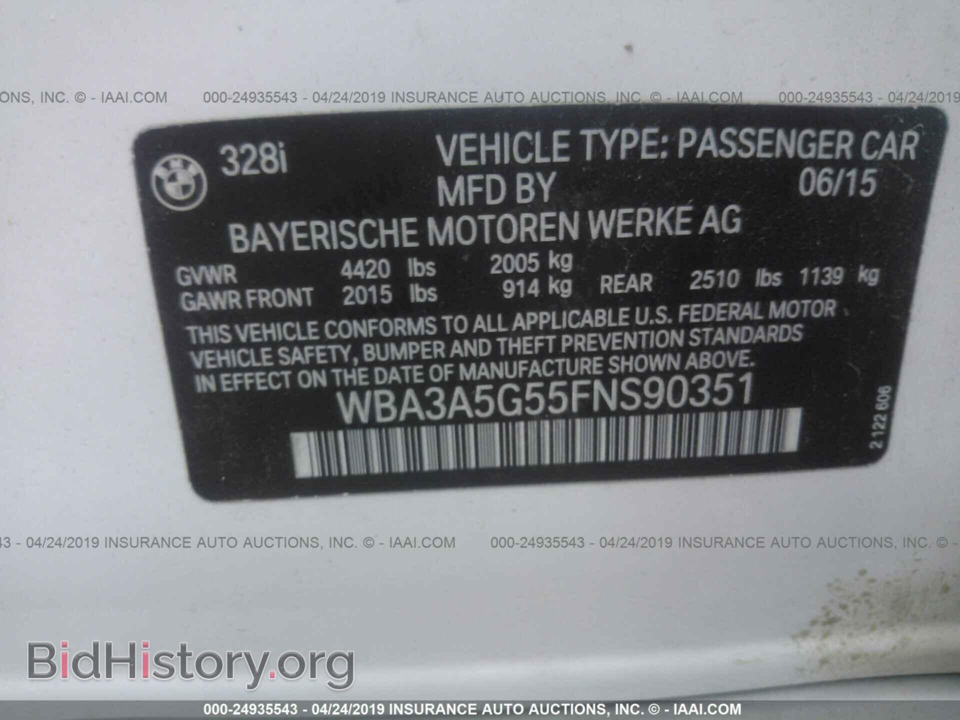2015 BMW 328 - VIN: WBA3A5G55FNS90351 - Photo 9