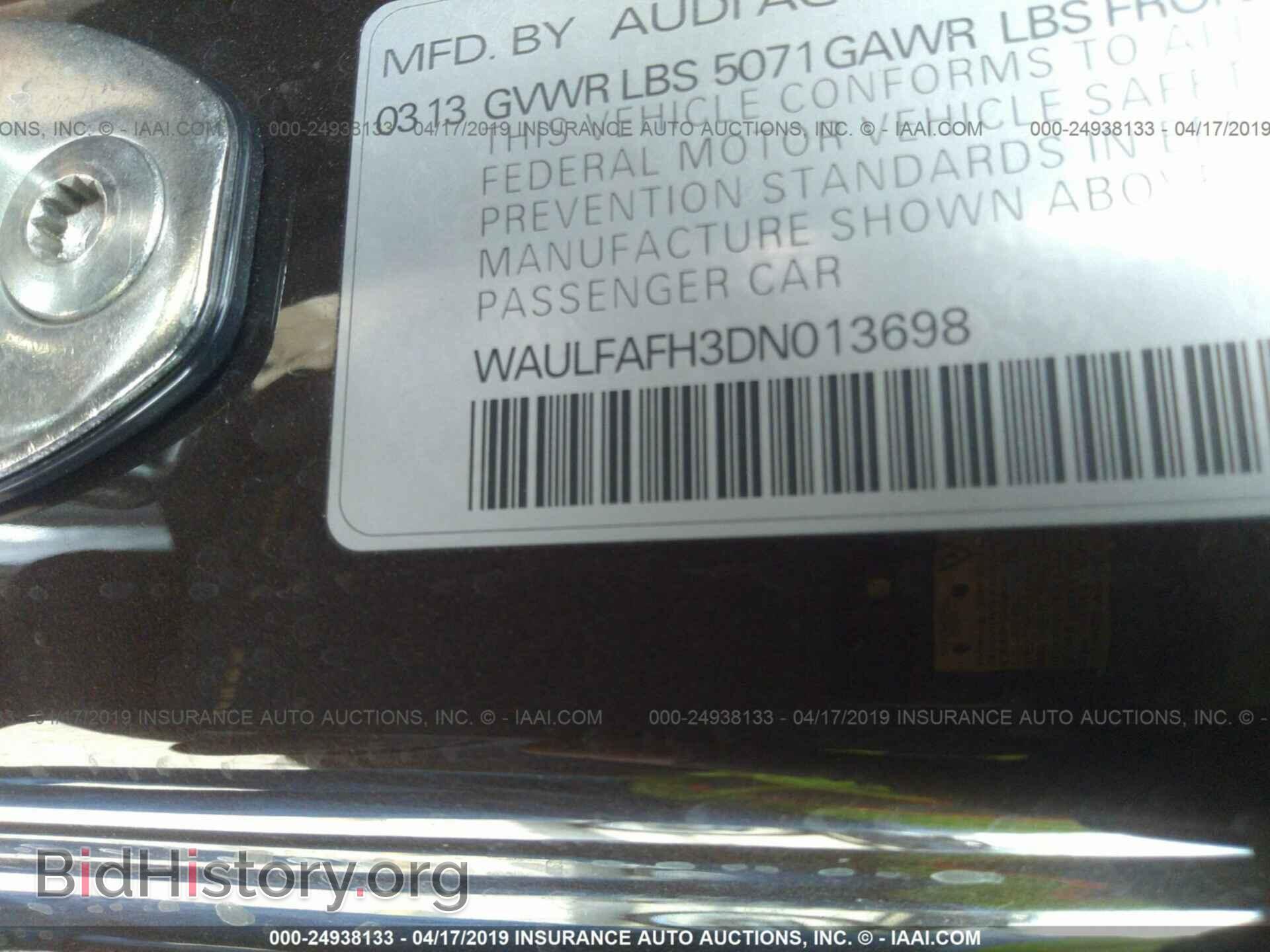2013 AUDI A5 - VIN: WAULFAFH3DN013698 - Фото 9