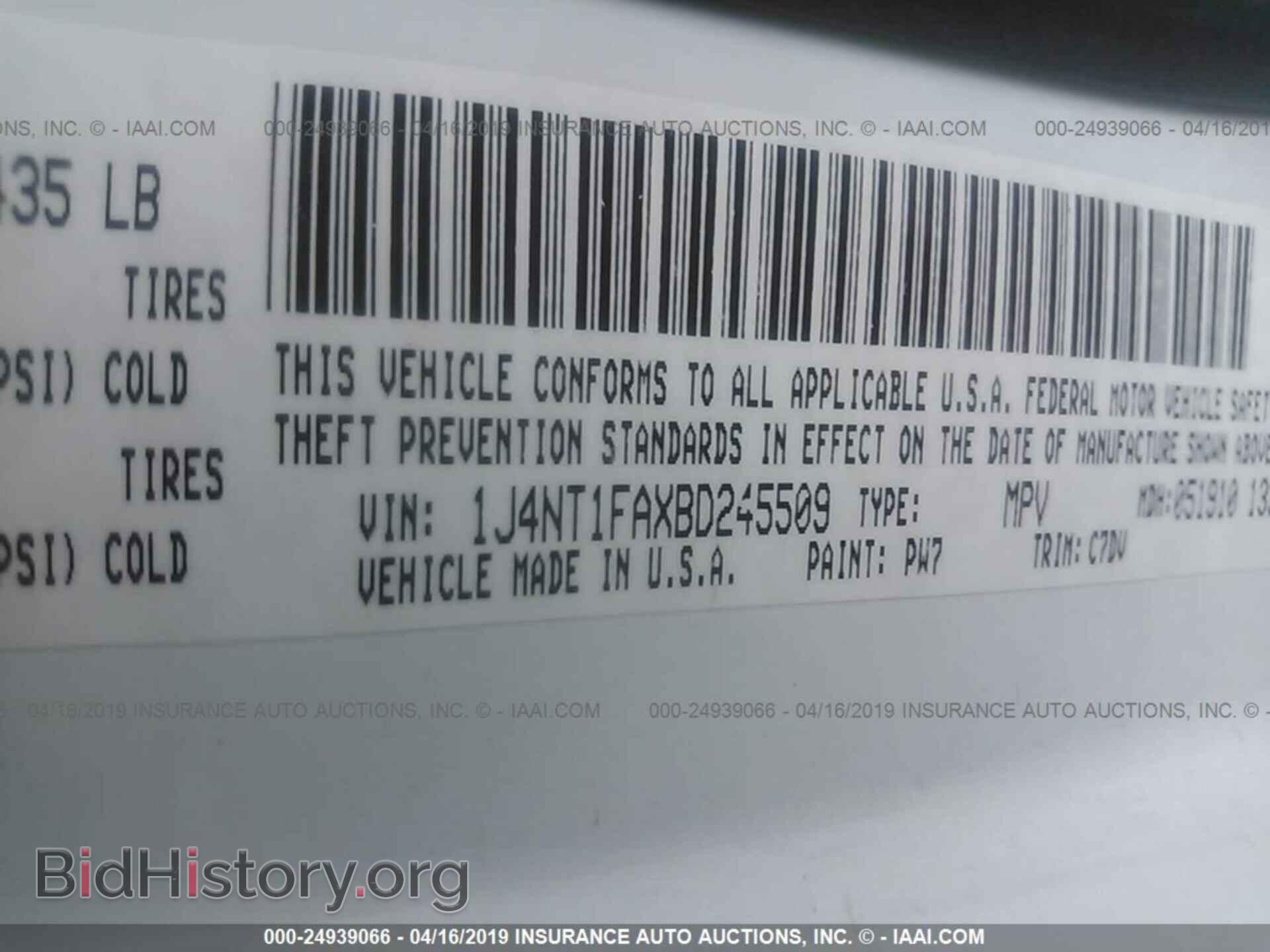 2011 JEEP COMPASS - VIN: 1J4NT1FAXBD245509 - Фото 9