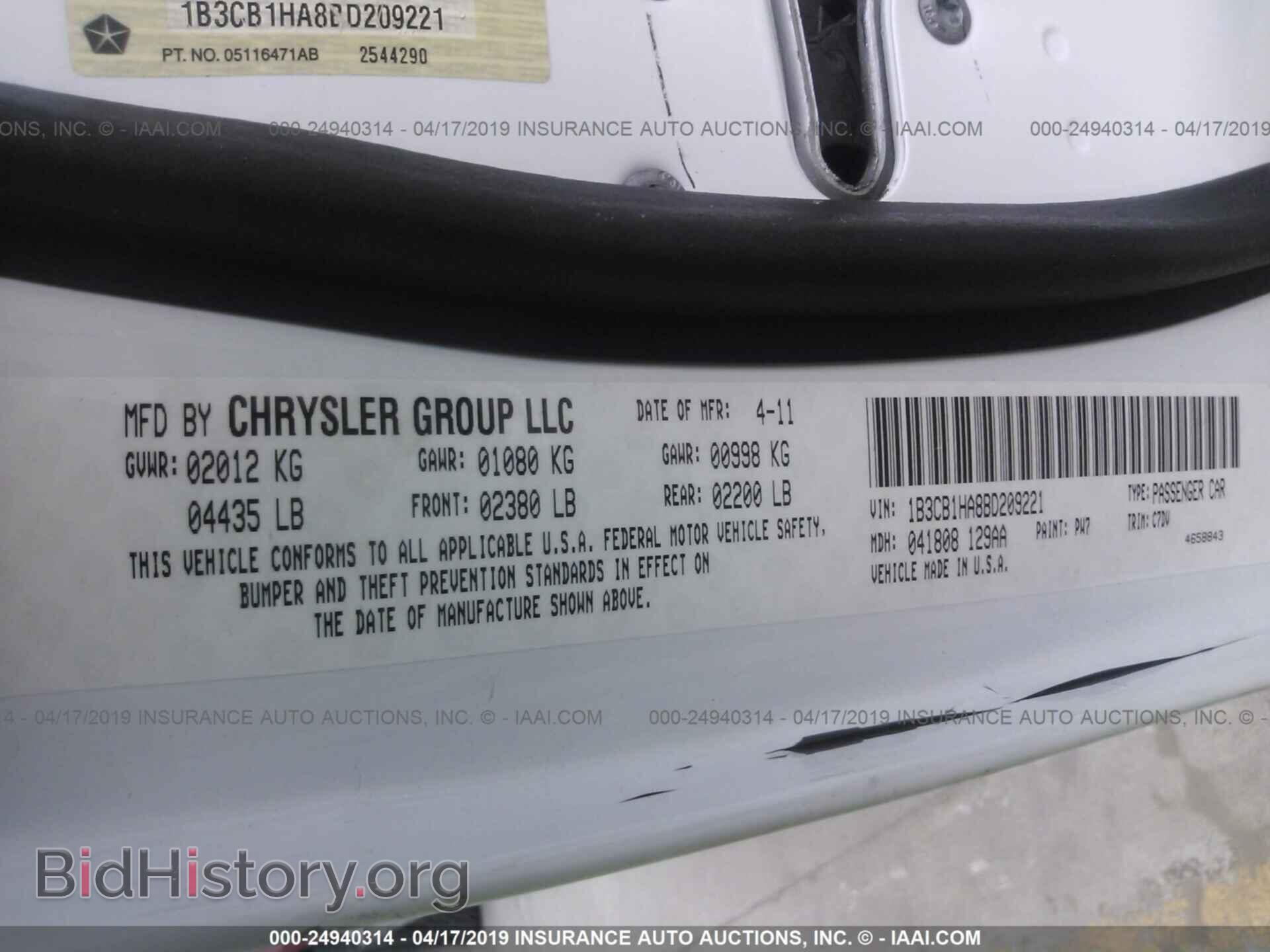 2011 DODGE CALIBER - VIN: 1B3CB1HA8BD209221 - Photo 9