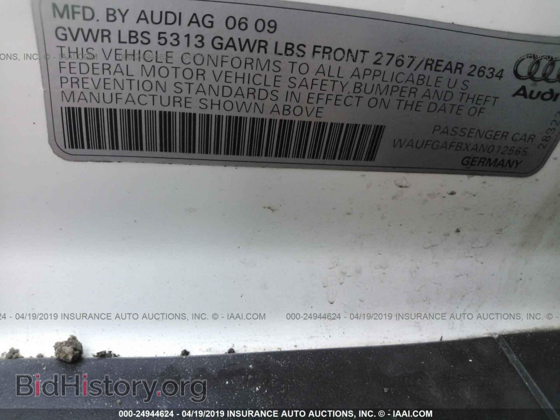 2010 AUDI A6 - VIN: WAUFGAFBXAN012565 - Фото 9
