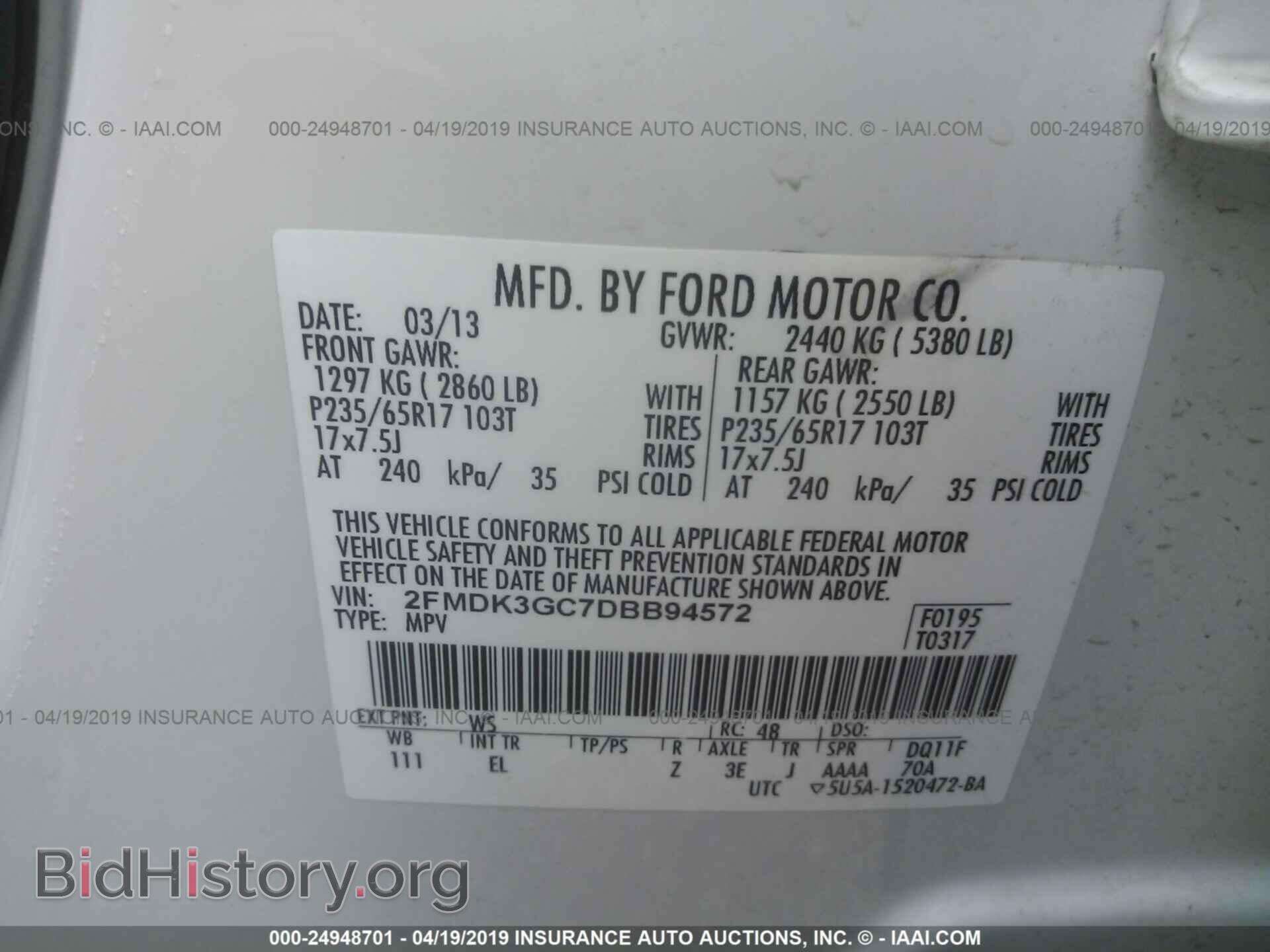2013 FORD EDGE - VIN: 2FMDK3GC7DBB94572 - Photo 9