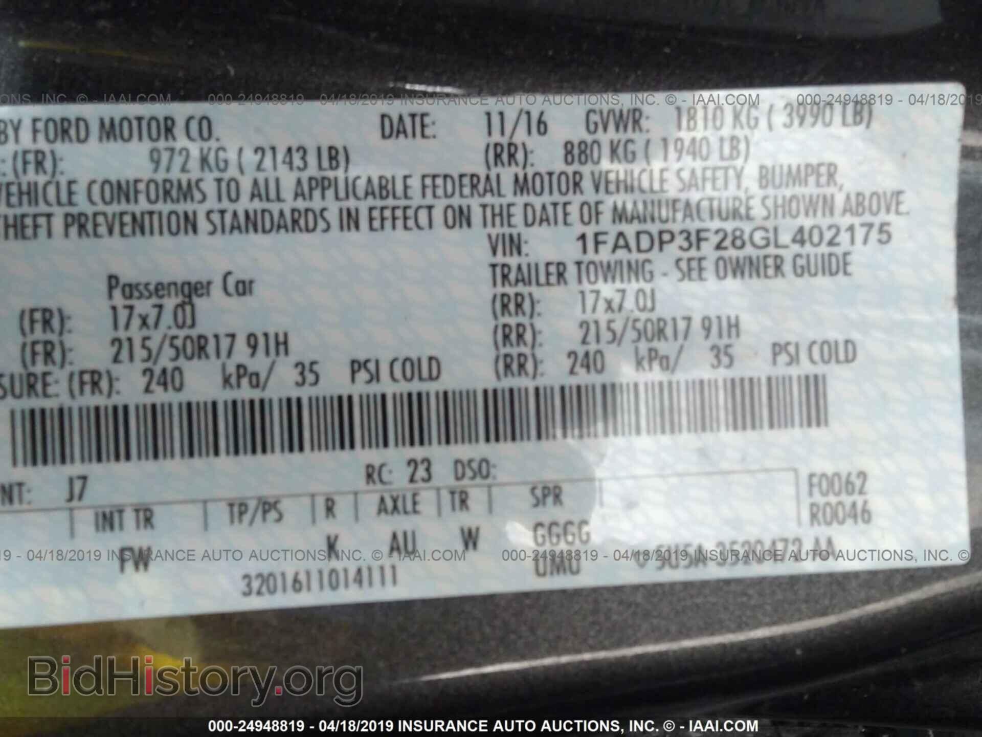 2016 FORD FOCUS - VIN: 1FADP3F28GL402175 - Photo 9