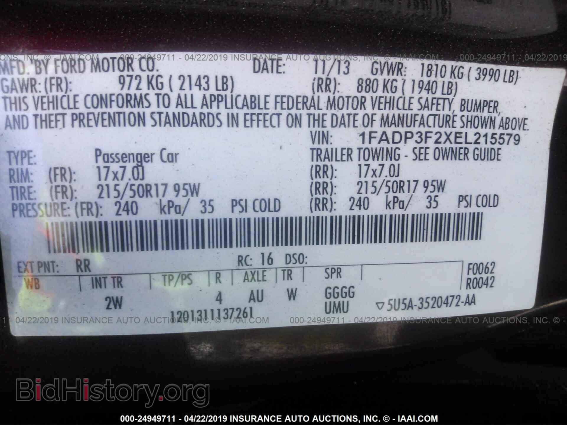 2014 FORD FOCUS - VIN: 1FADP3F2XEL215579 - Photo 9