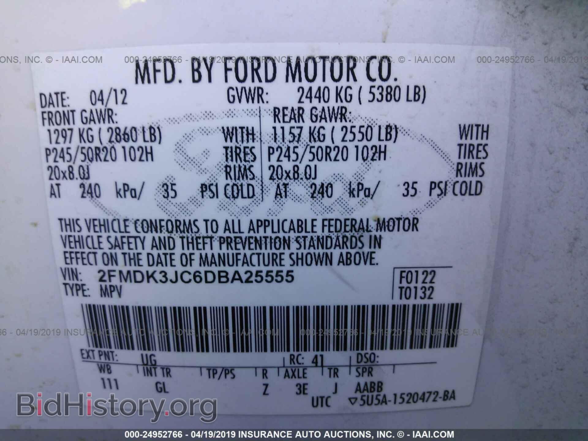 2013 FORD EDGE - VIN: 2FMDK3JC6DBA25555 - Photo 9