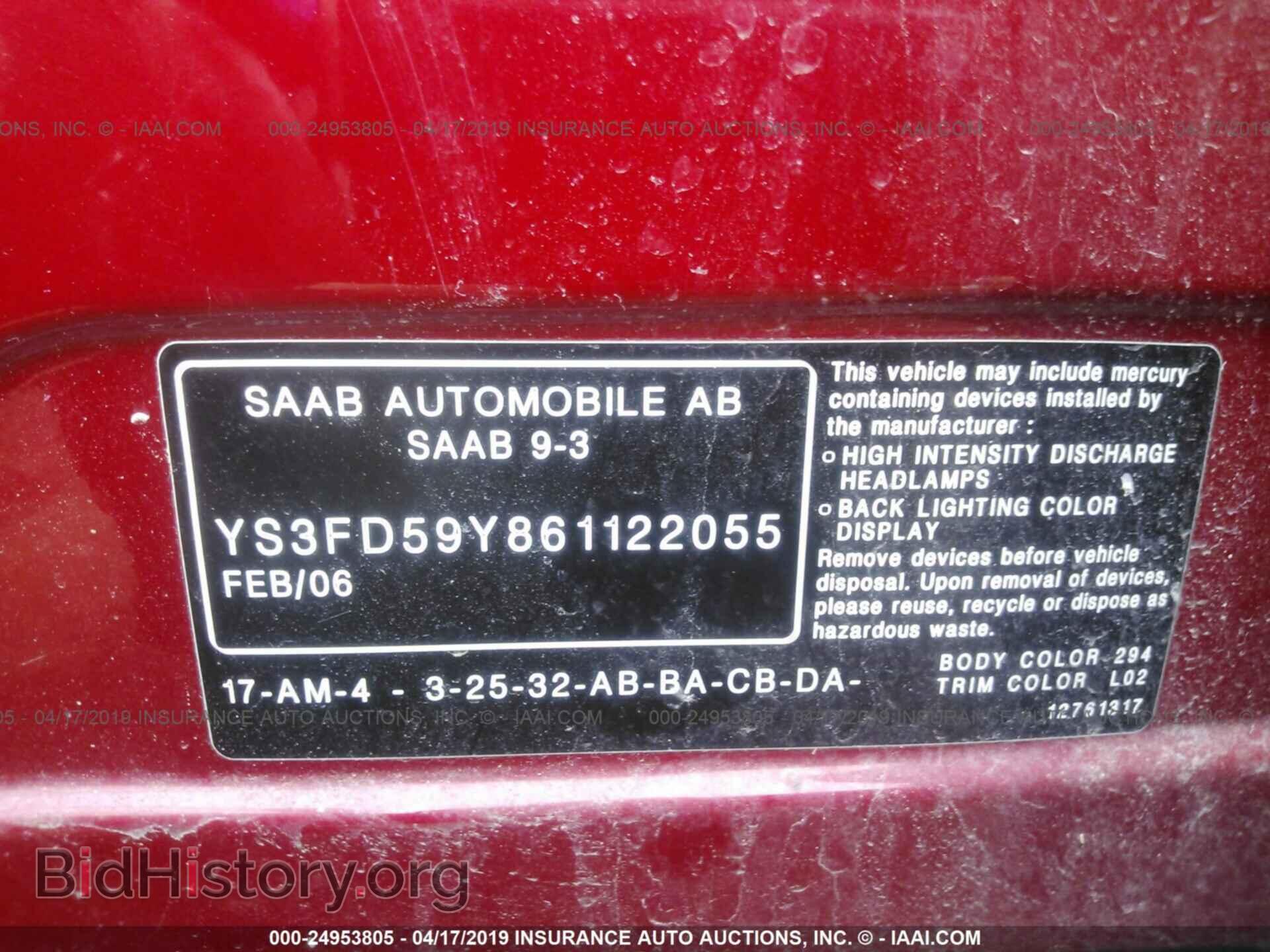 2006 SAAB 9-3 - VIN: YS3FD59Y861122055 - Photo 9