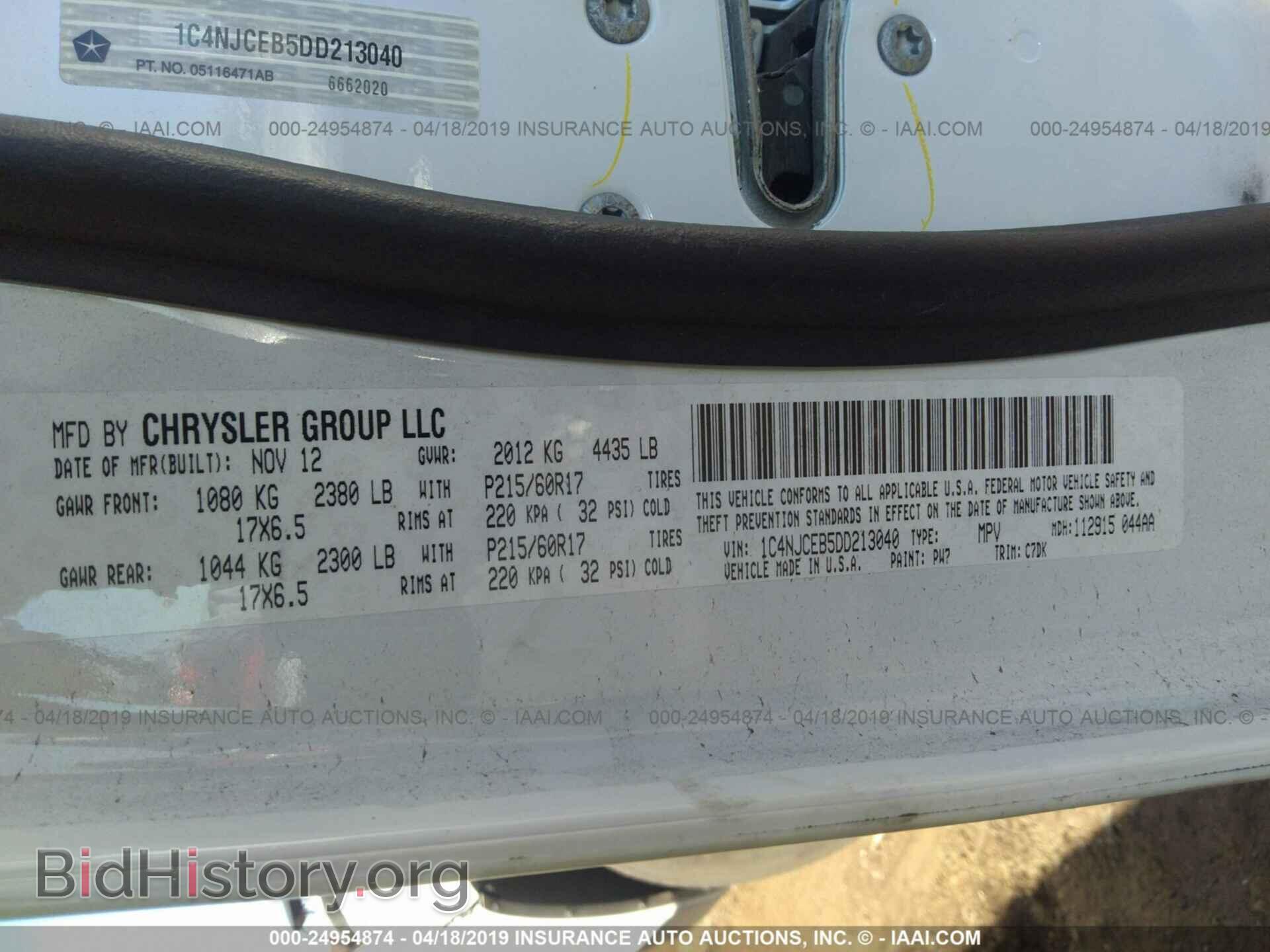 2013 JEEP COMPASS - VIN: 1C4NJCEB5DD213040 - Фото 9