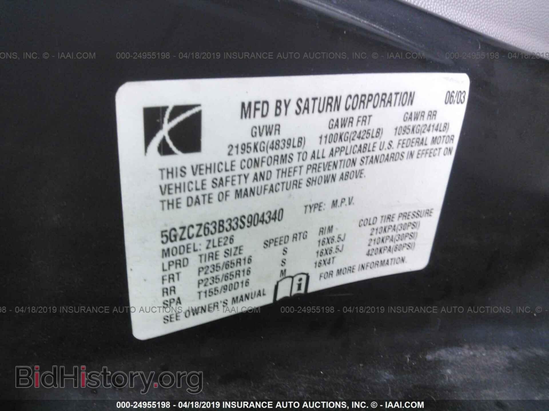 2003 SATURN VUE - VIN: 5GZCZ63B33S904340 - Фото 9