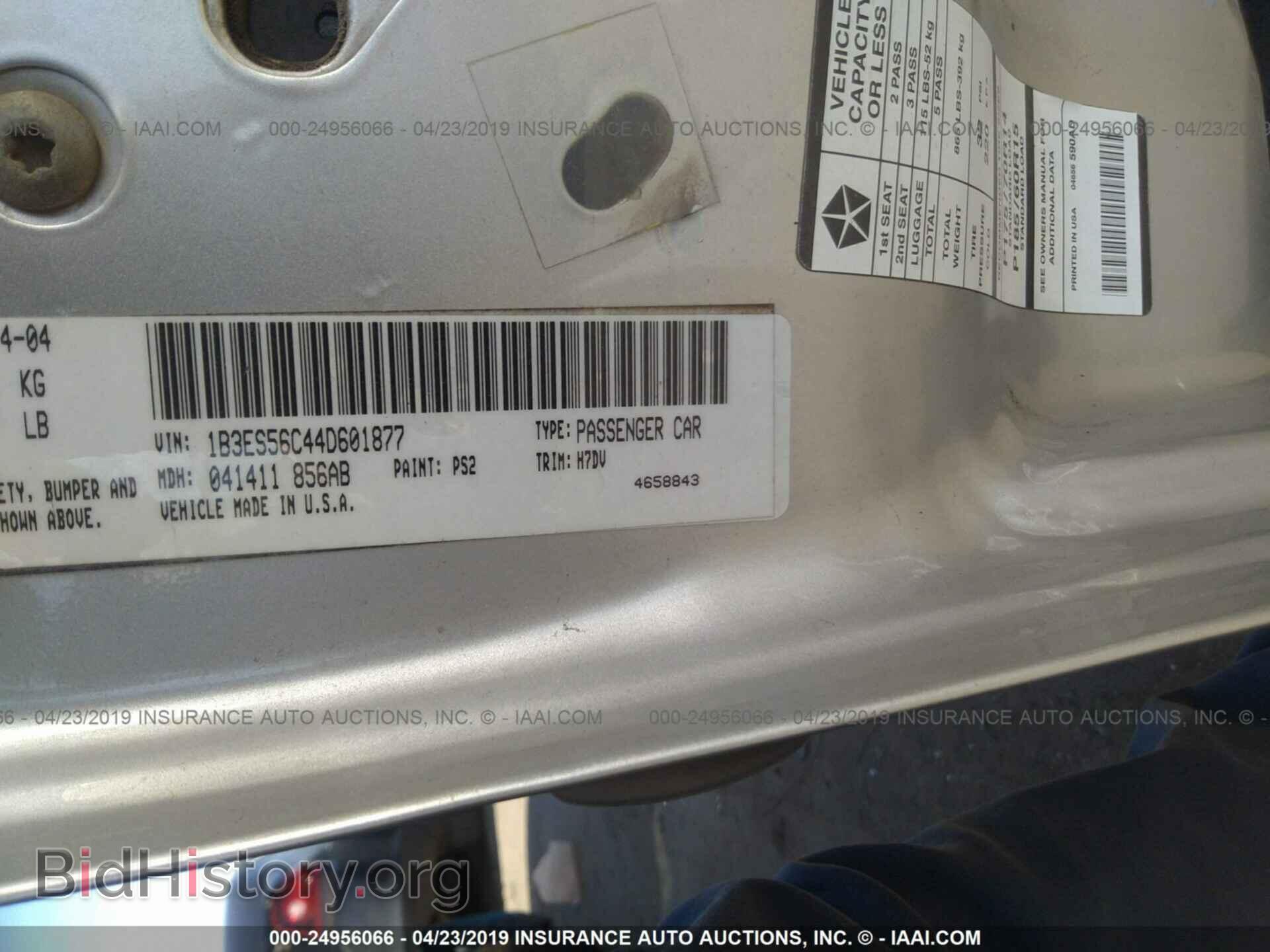 2004 DODGE NEON - VIN: 1B3ES56C44D601877 - Фото 9