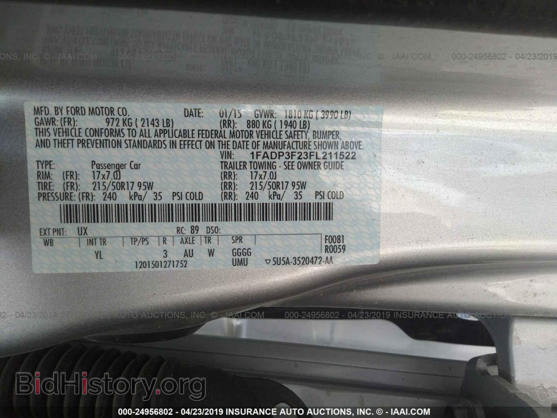 2015 FORD FOCUS - VIN: 1FADP3F23FL211522 - Фото 9