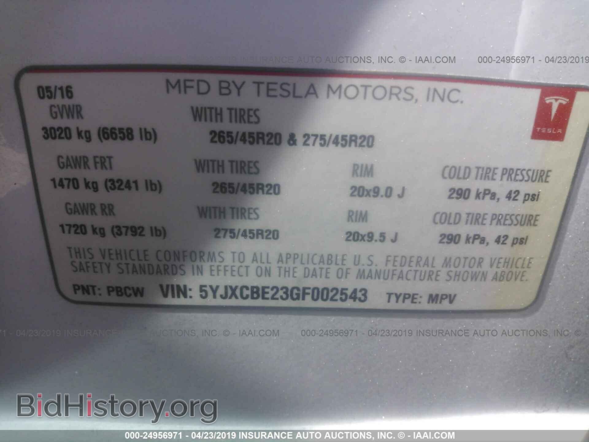 2016 TESLA MODEL X - VIN: 5YJXCBE23GF002543 - Photo 9