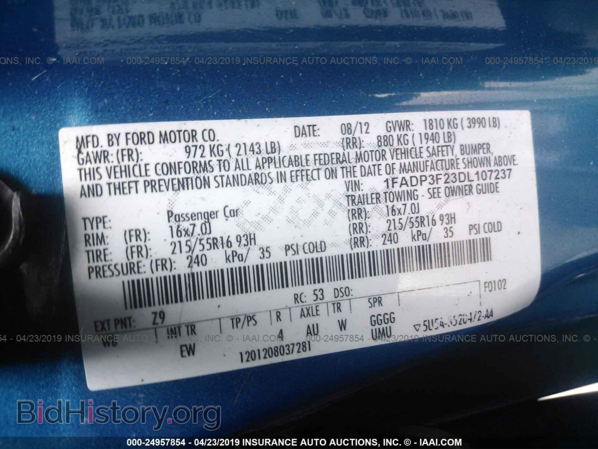 2013 FORD FOCUS - VIN: 1FADP3F23DL107237 - Photo 9