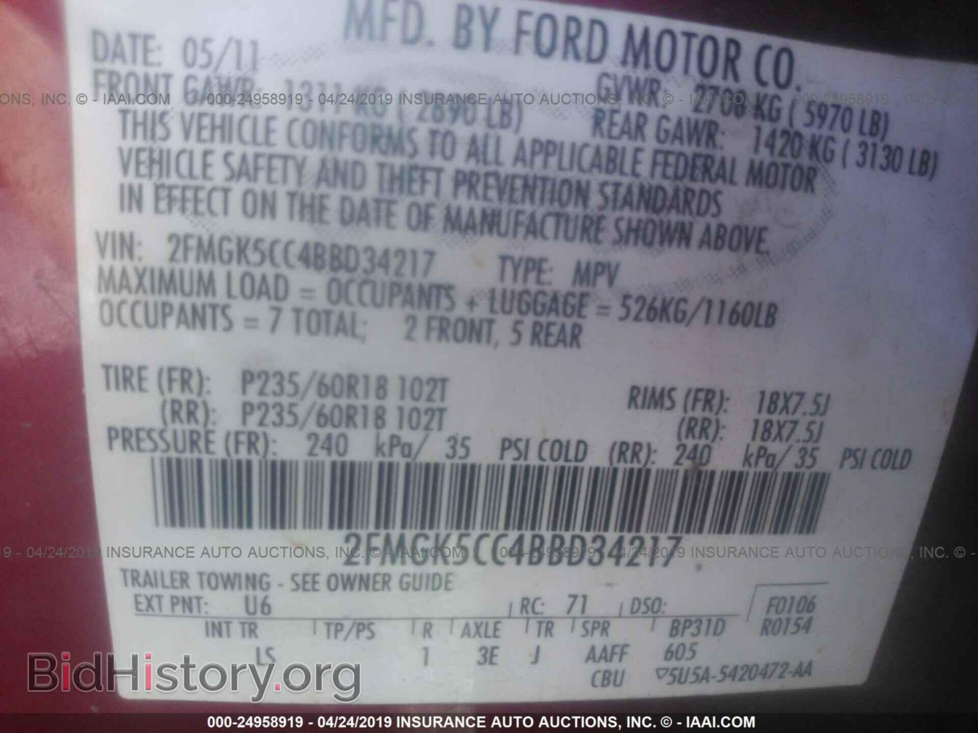 2011 FORD FLEX - VIN: 2FMGK5CC4BBD34217 - Photo 9