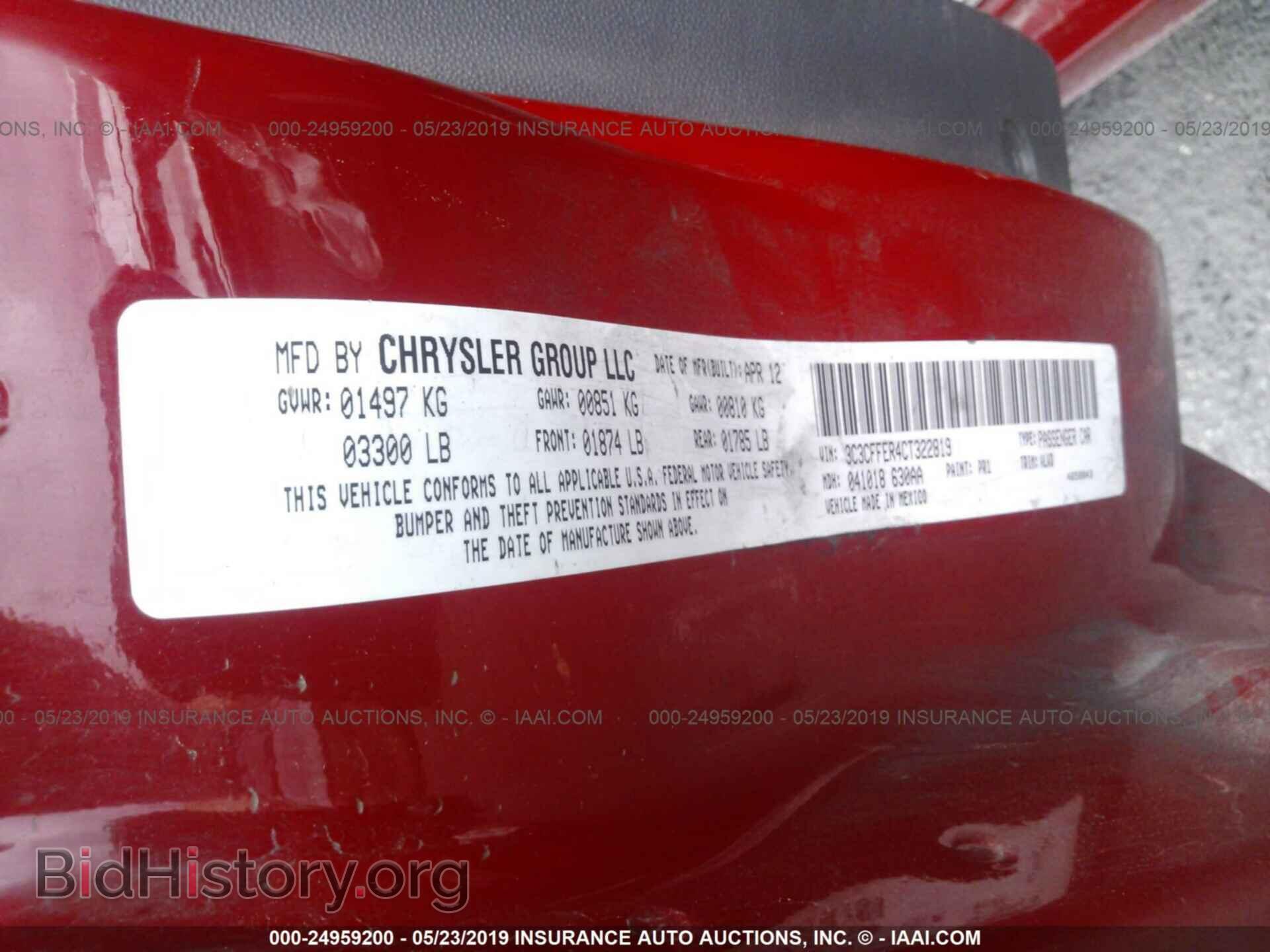 2012 FIAT 500 - VIN: 3C3CFFER4CT322819 - Фото 9