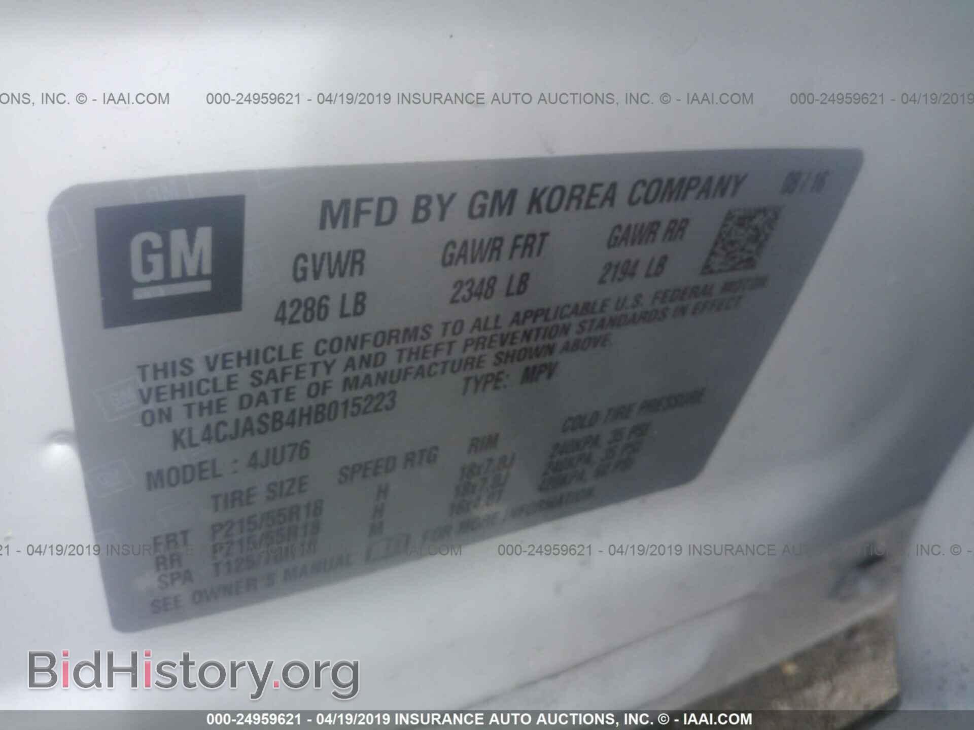 2017 BUICK ENCORE - VIN: KL4CJASB4HB015223 - Photo 9