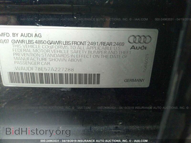 2007 Audi A4 (VIN WAUDF78E57A227288) — фото 9 из 10