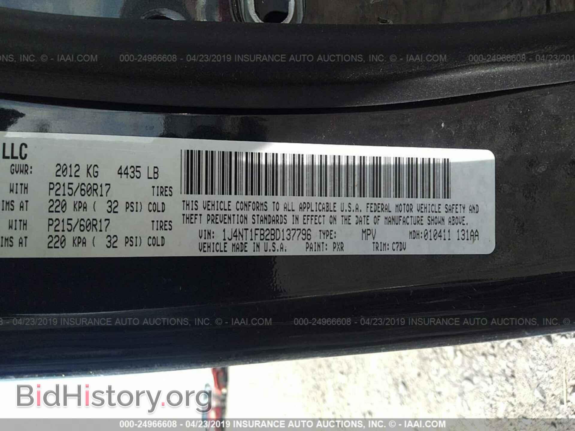 2011 JEEP COMPASS - VIN: 1J4NT1FB2BD137796 - Фото 9