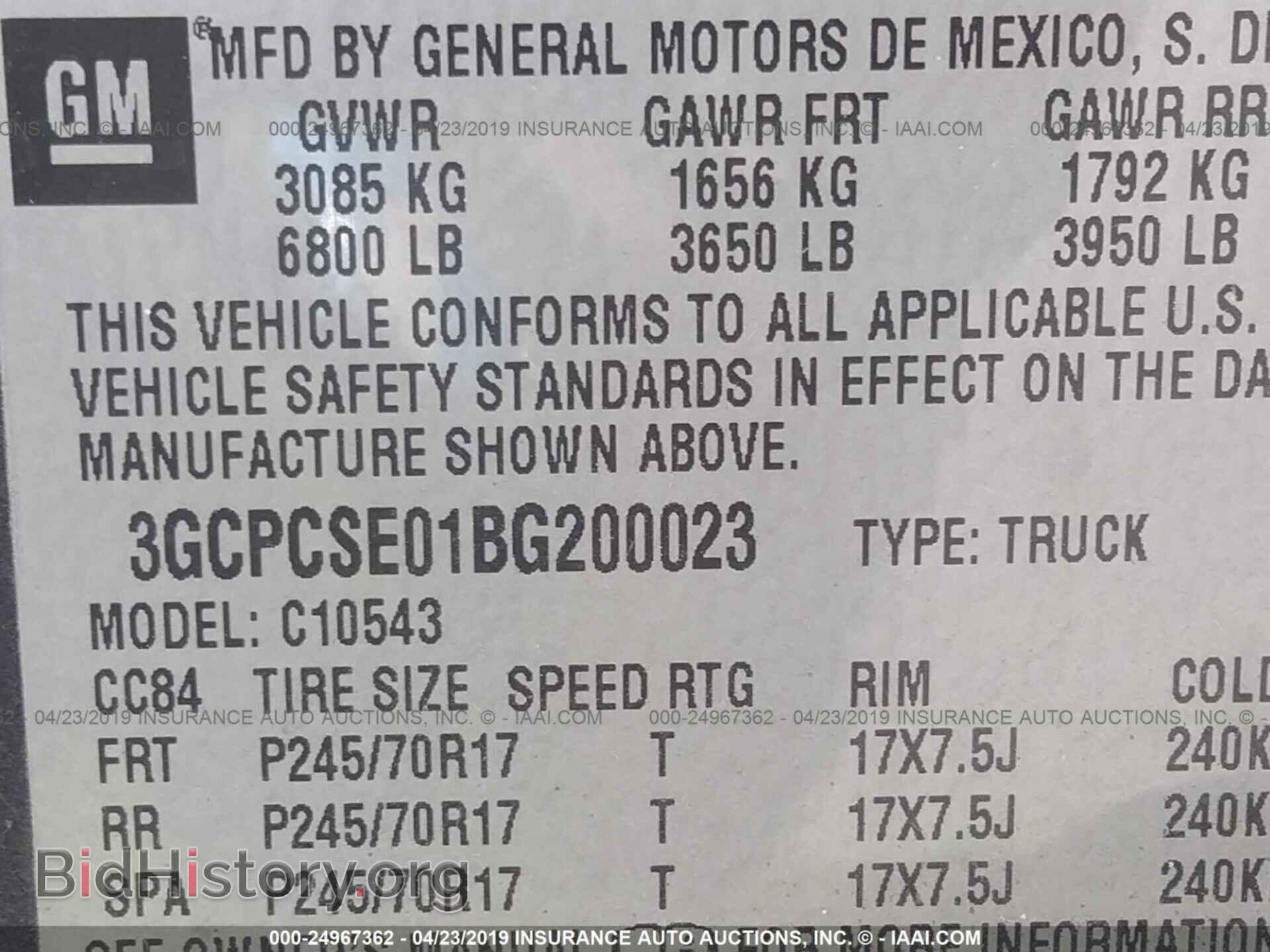 2011 CHEVROLET SILVERADO - VIN: 3GCPCSE01BG200023 - Photo 9