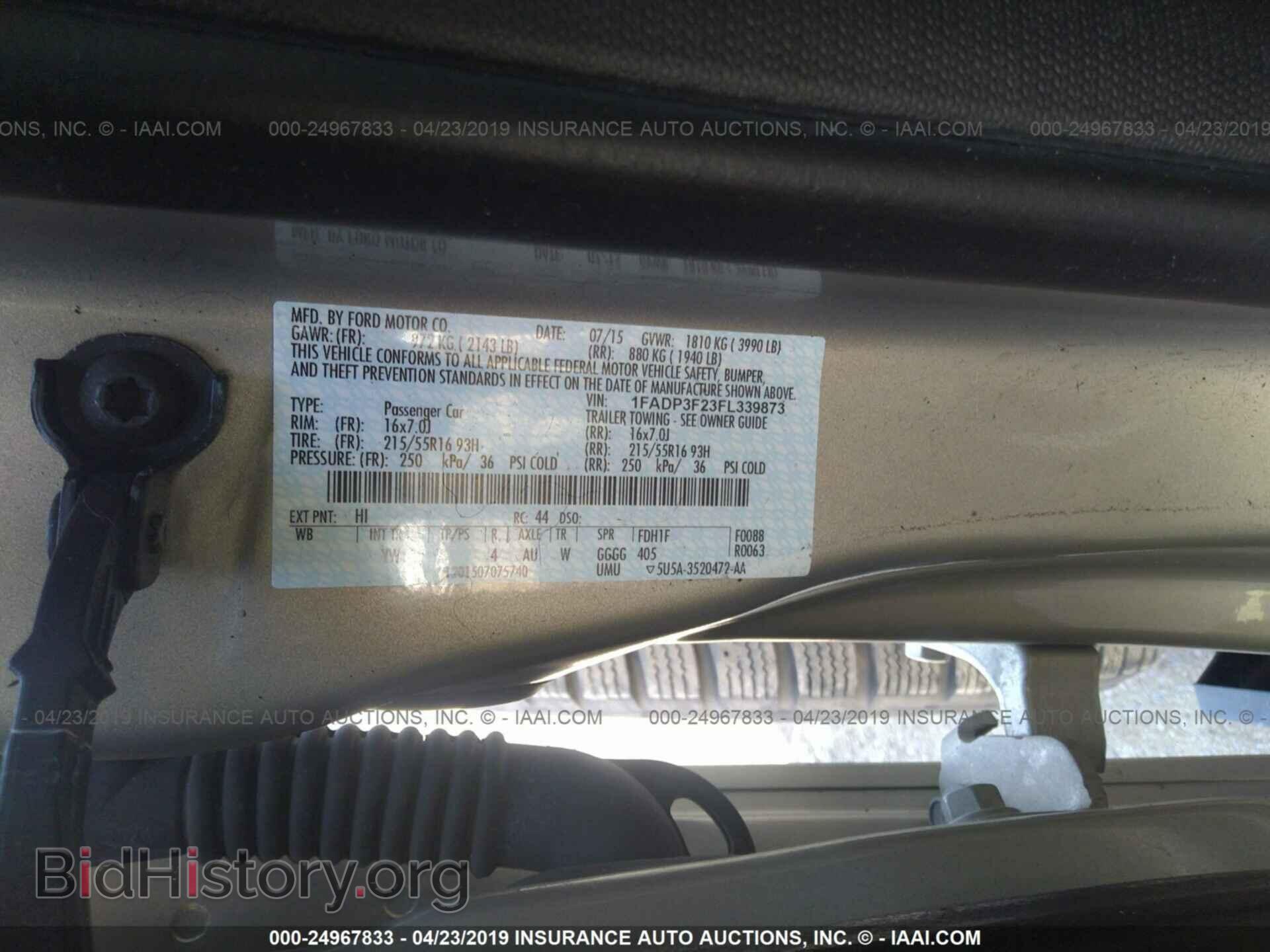 2015 FORD FOCUS - VIN: 1FADP3F23FL339873 - Фото 9