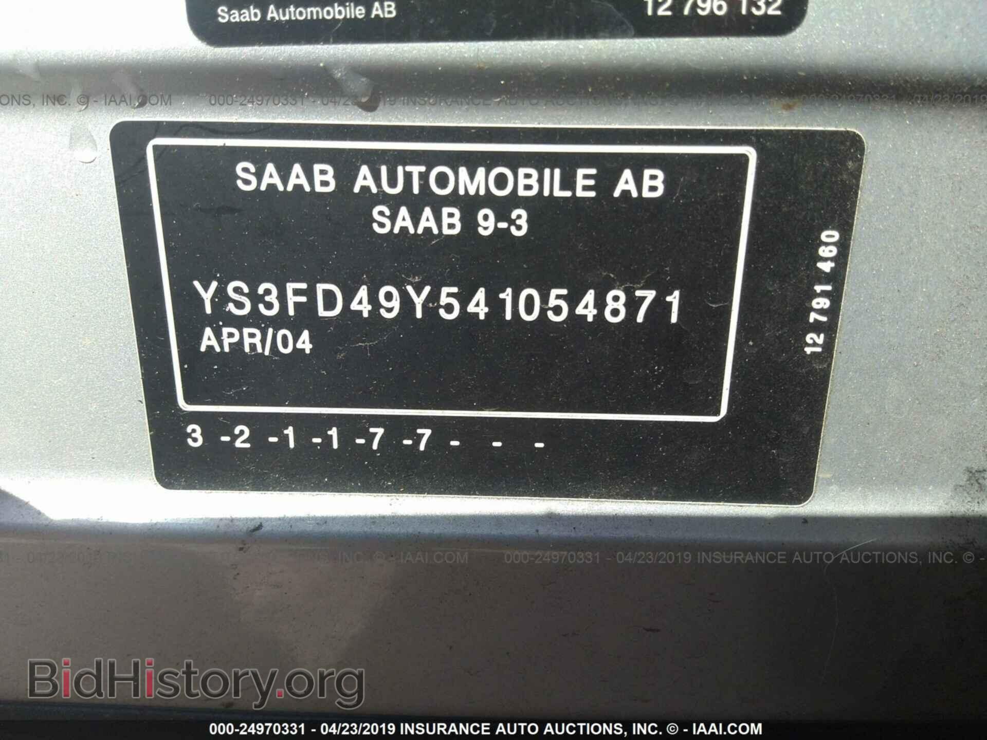 2004 SAAB 9-3 - VIN: YS3FD49Y541054871 - Фото 9