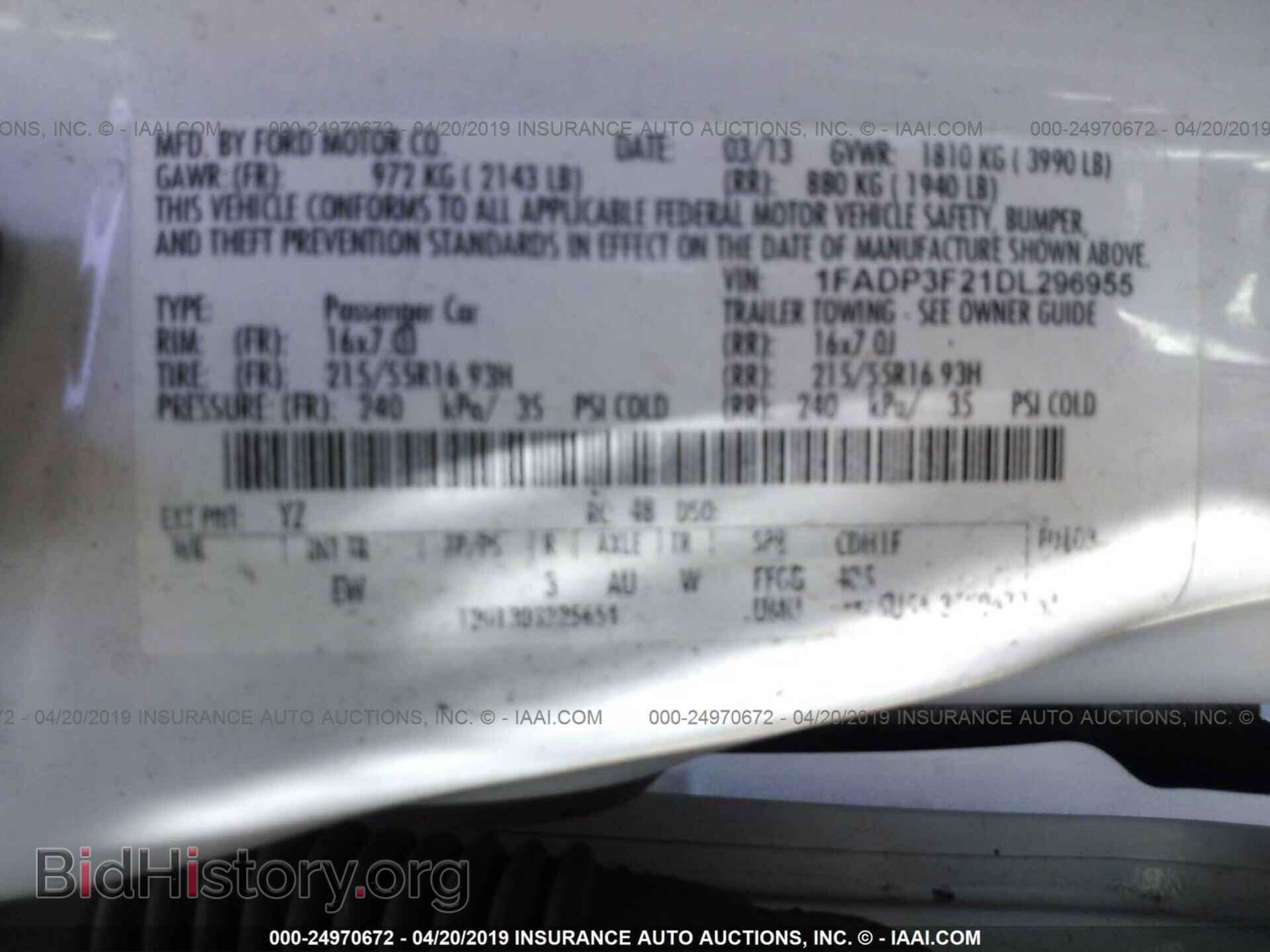 2013 FORD FOCUS - VIN: 1FADP3F21DL296955 - Фото 9