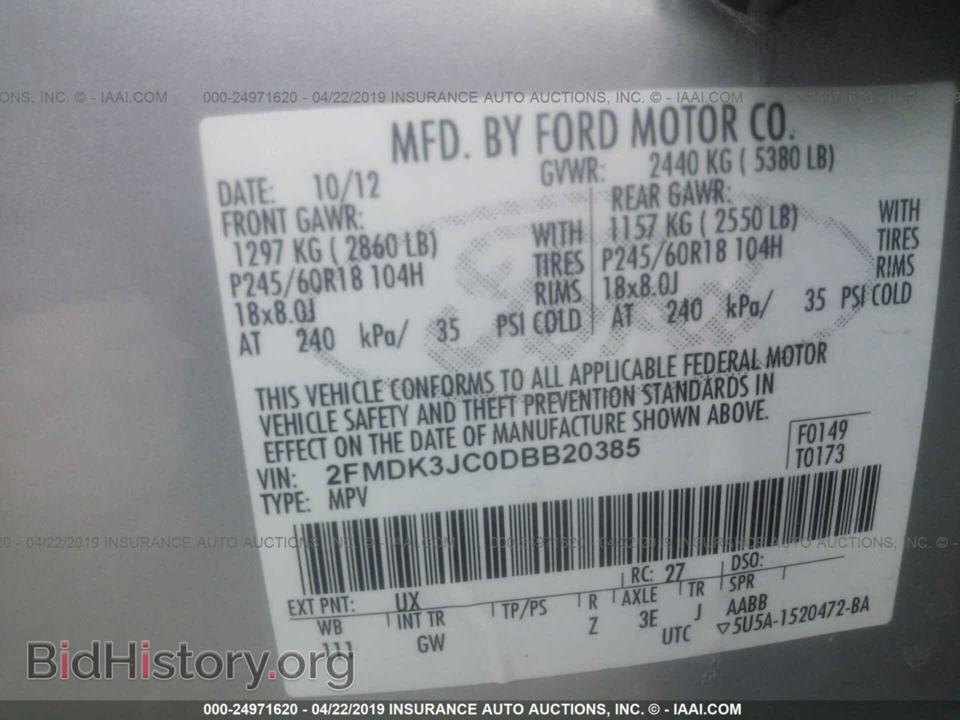 2013 FORD EDGE - VIN: 2FMDK3JC0DBB20385 - Photo 9