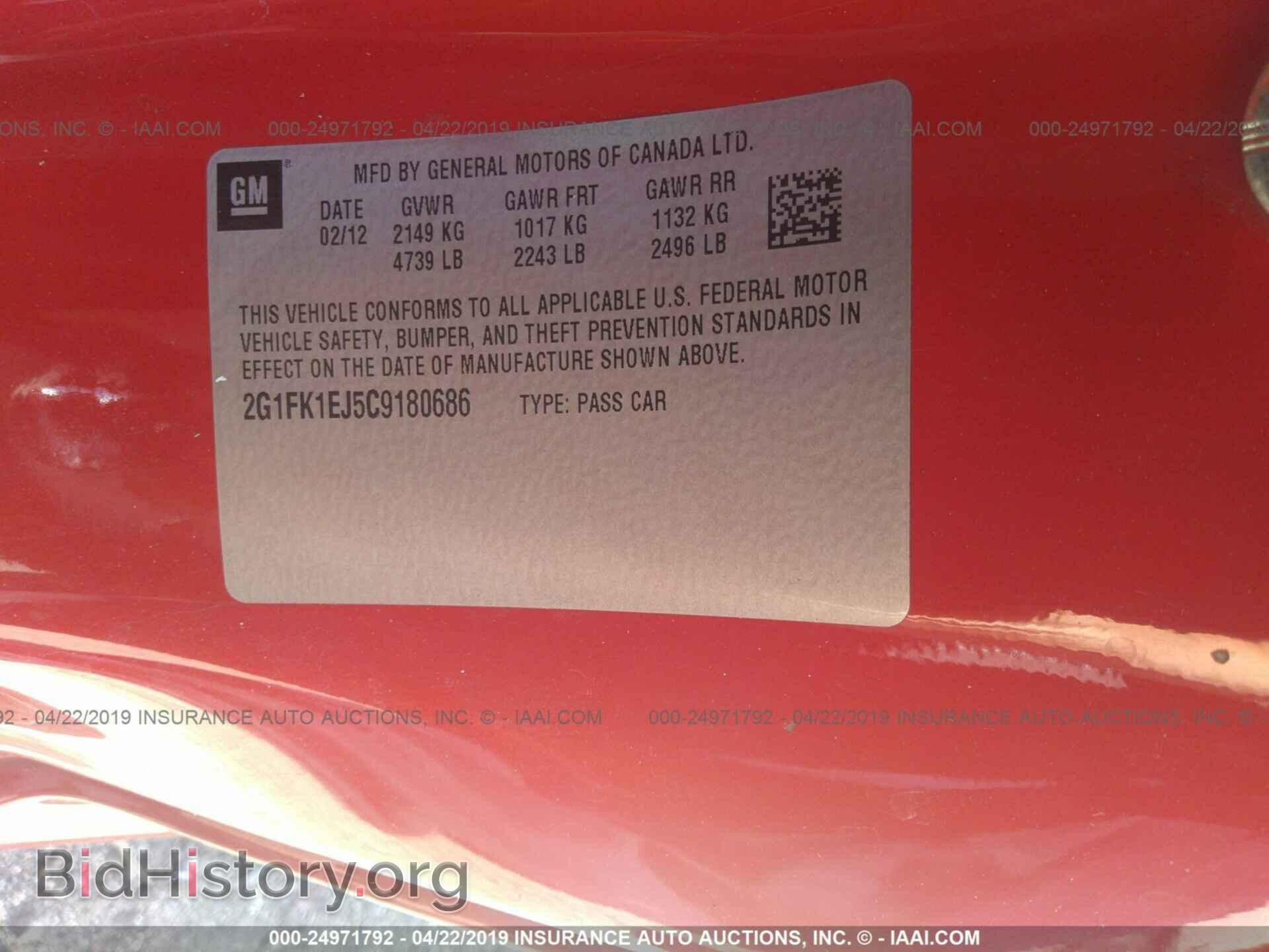 2012 CHEVROLET CAMARO - VIN: 2G1FK1EJ5C9180686 - Фото 9