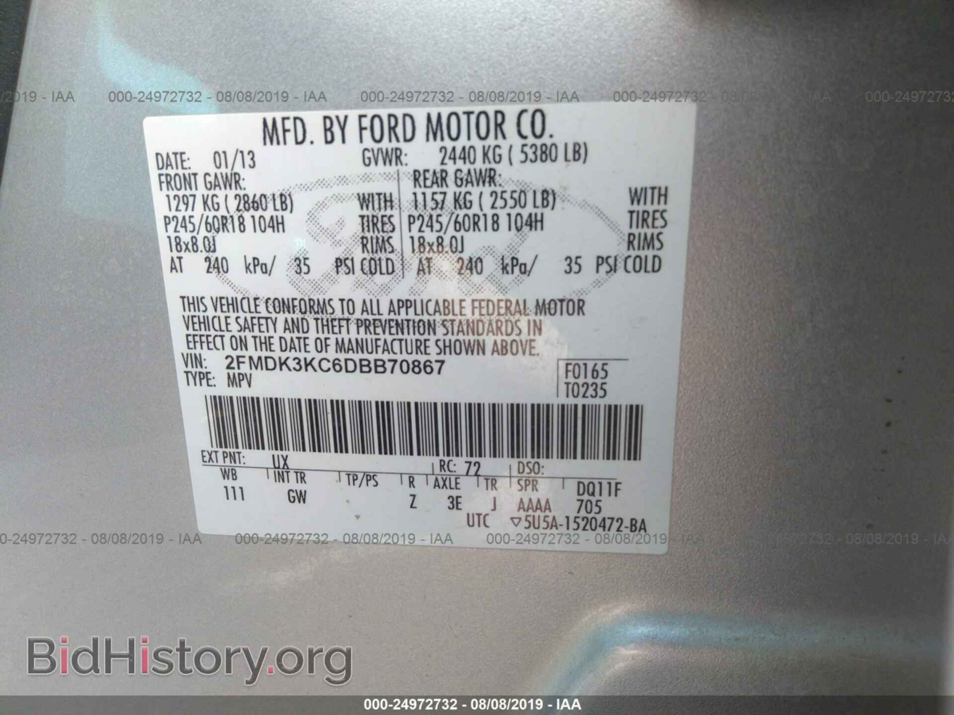 2013 FORD EDGE - VIN: 2FMDK3KC6DBB70867 - Photo 9