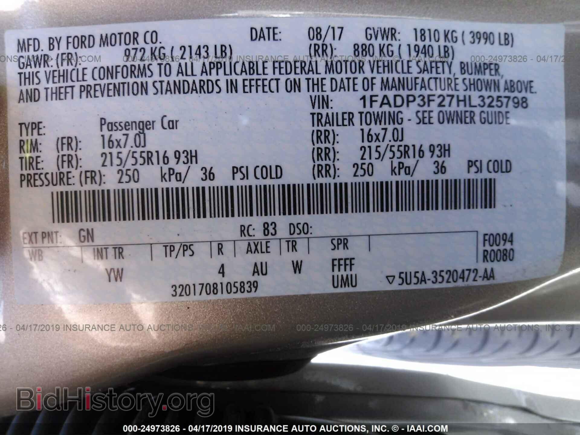 2017 FORD FOCUS - VIN: 1FADP3F27HL325798 - Фото 9